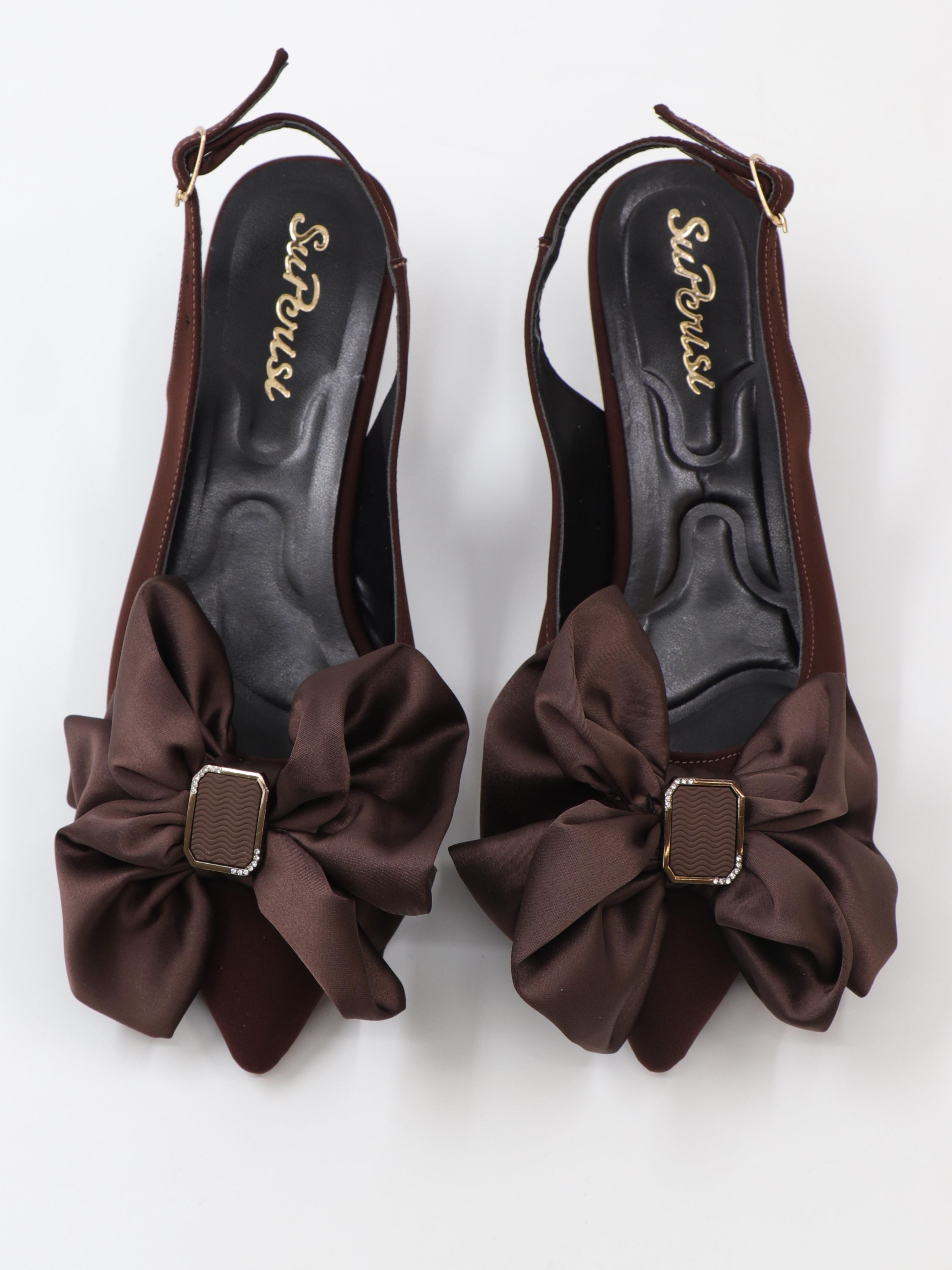 Nesil Shoes Peri 3312 Kahve Saten Kadın Sandalet