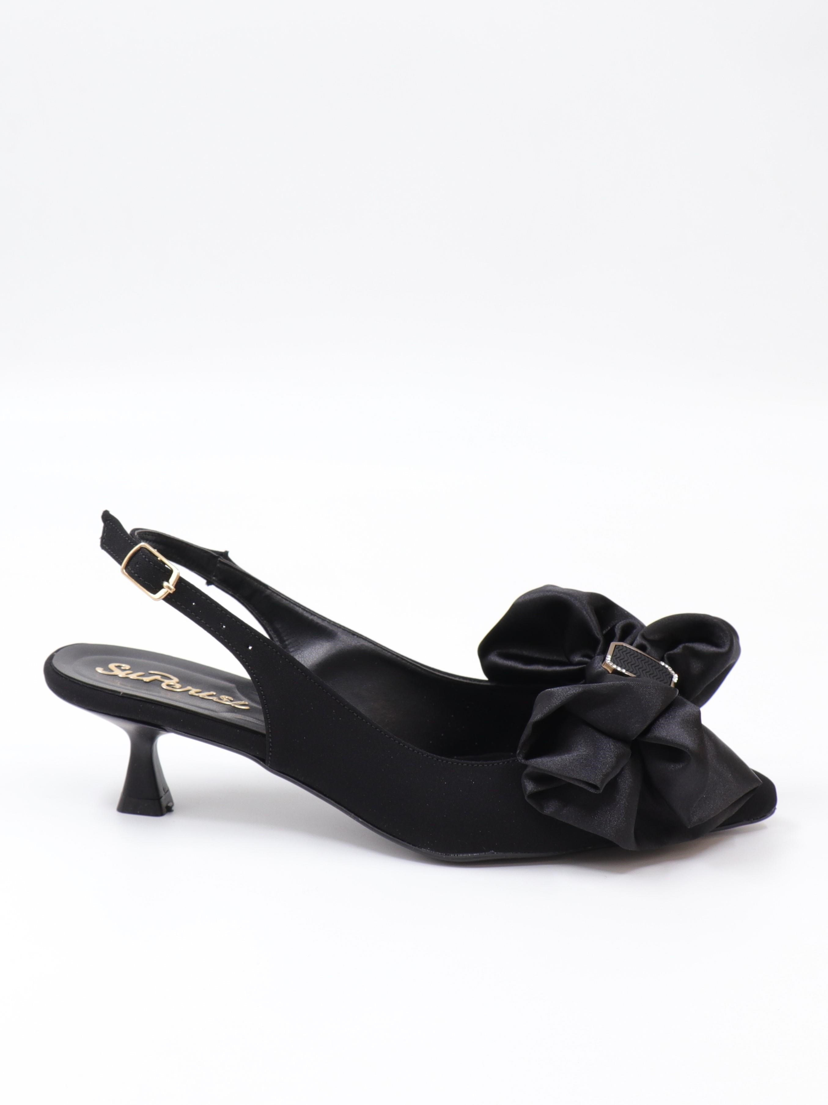 Nesil Shoes Peri 3312 Siyah Saten Kadın Sandalet