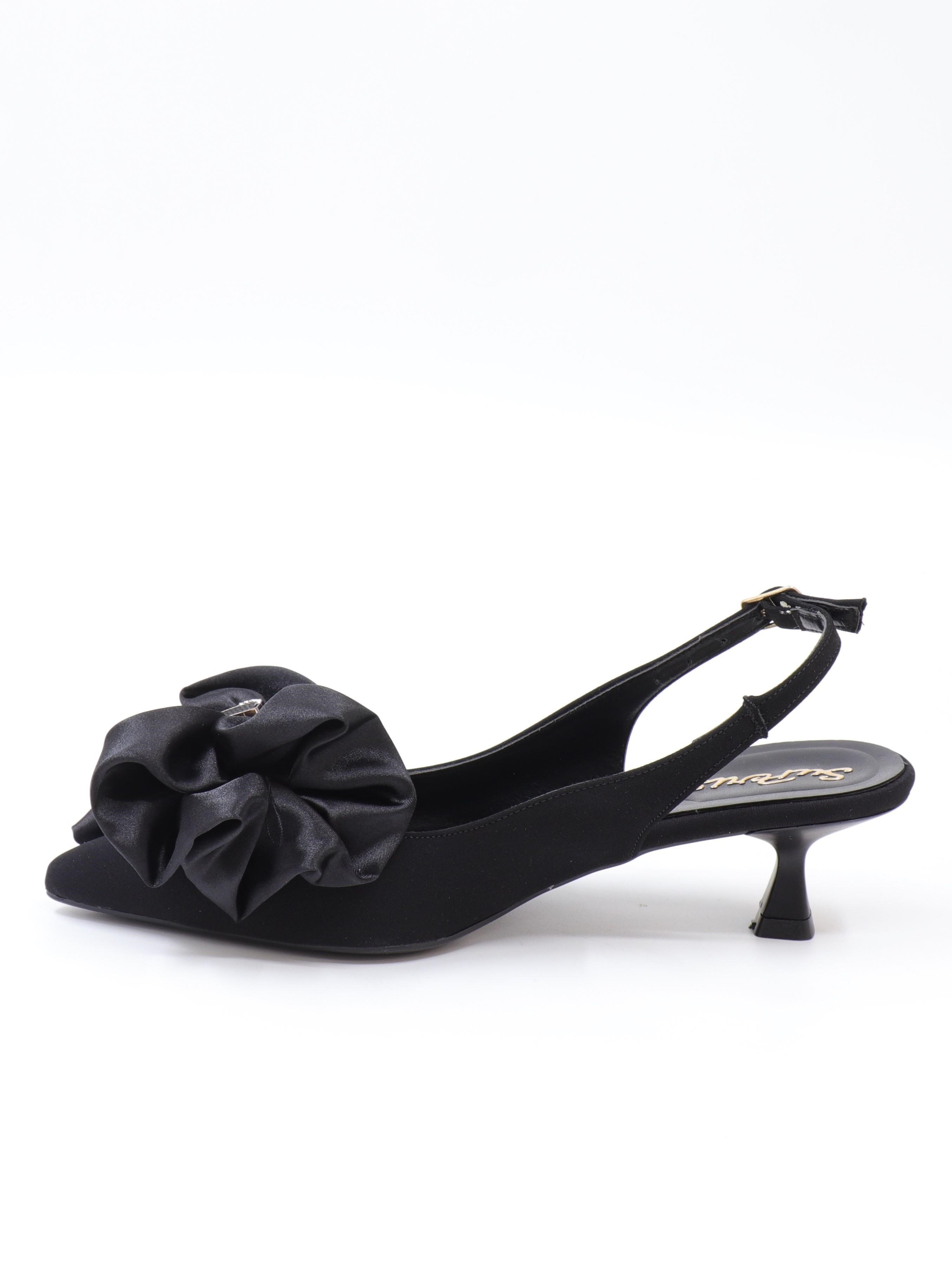 Nesil Shoes Peri 3312 Siyah Saten Kadın Sandalet