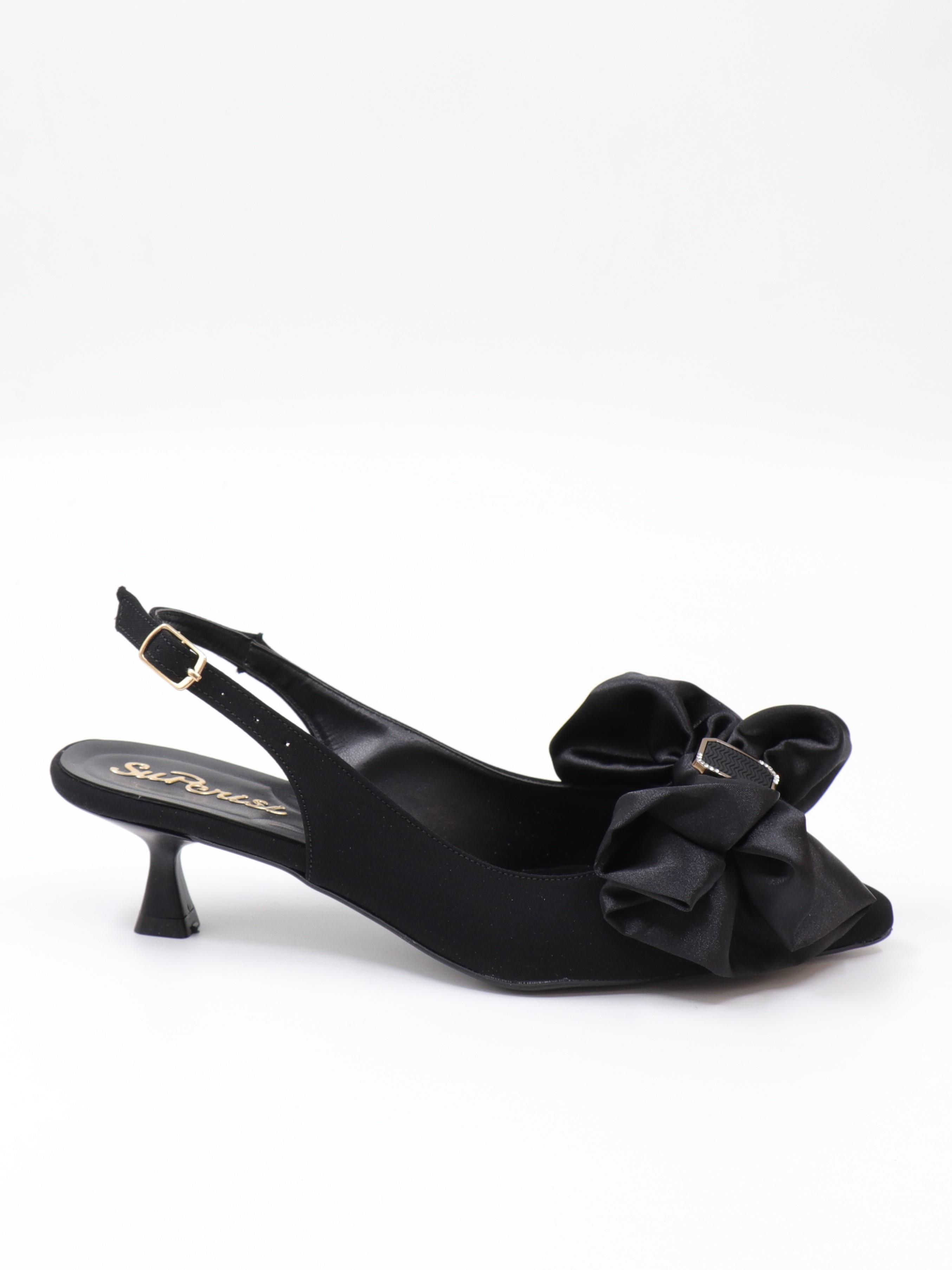 Nesil Shoes Peri 3312 Siyah Saten Kadın Sandalet