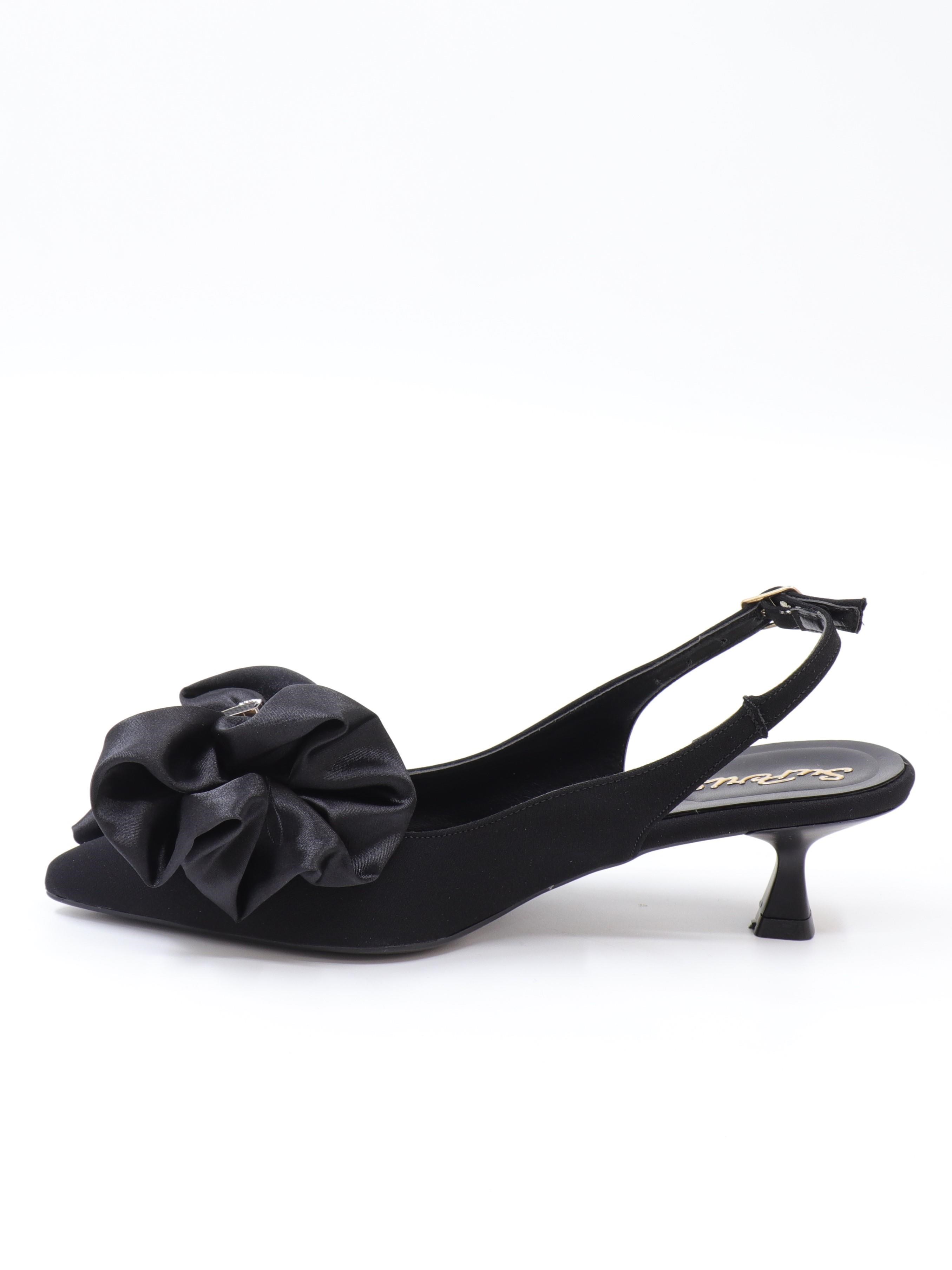 Nesil Shoes Peri 3312 Siyah Saten Kadın Sandalet