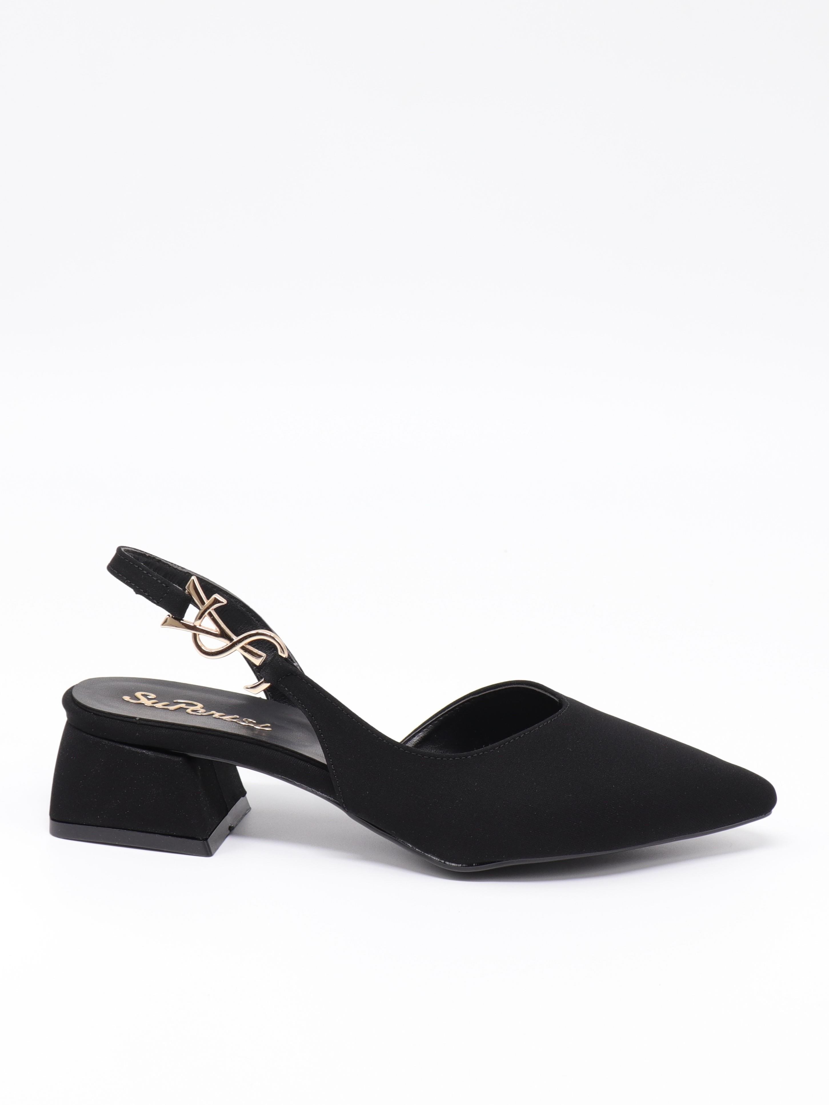 Nesil Shoes Peri 3655 Siyah Saten Kadın Sandalet