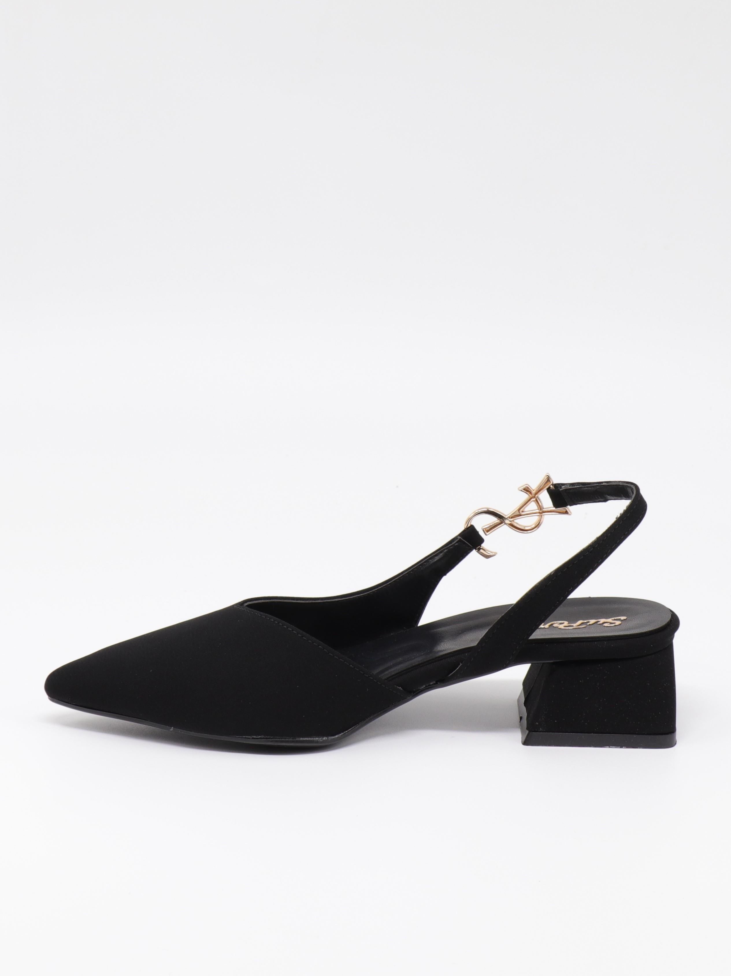 Nesil Shoes Peri 3655 Siyah Saten Kadın Sandalet