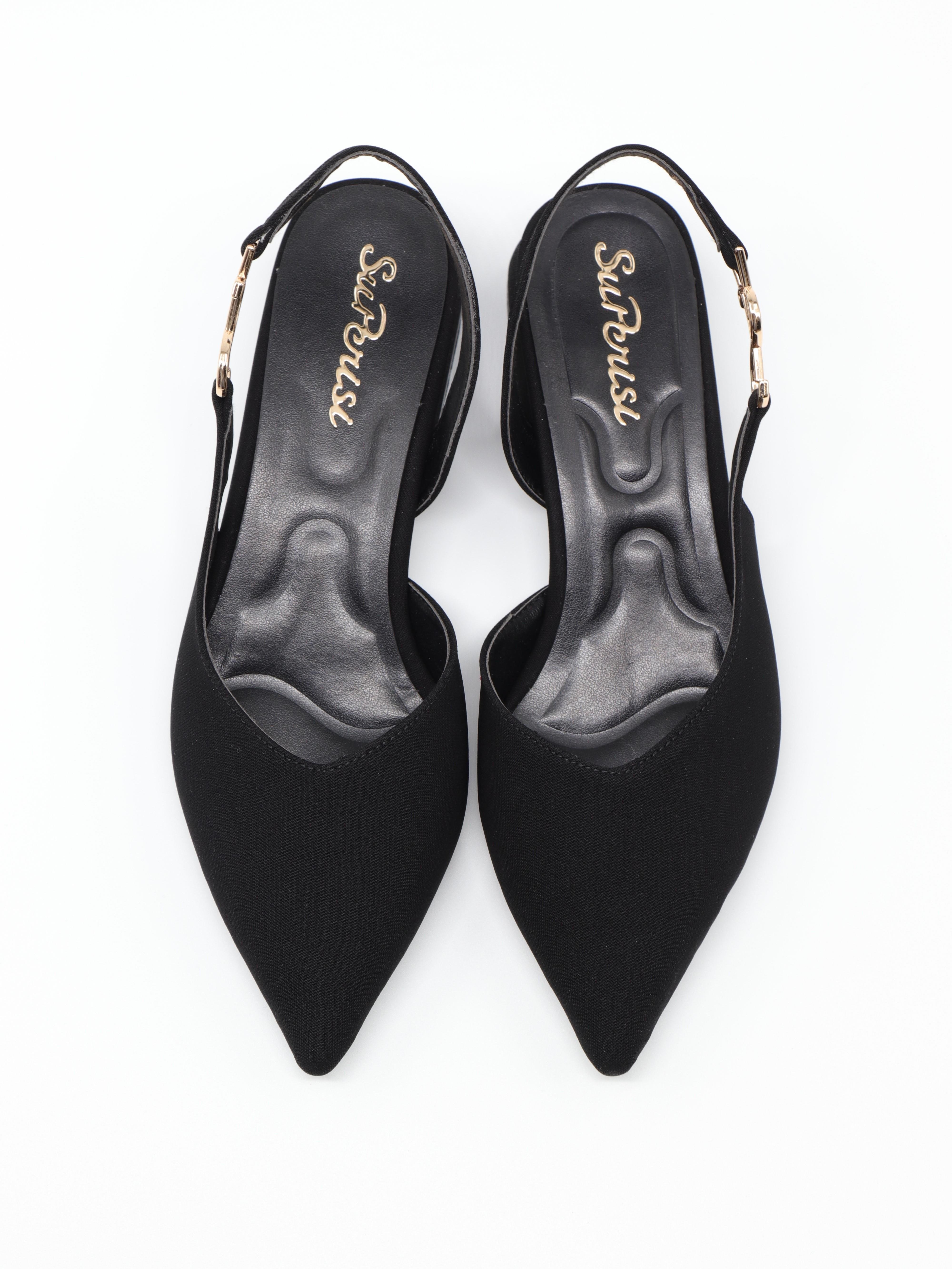Nesil Shoes Peri 3655 Siyah Saten Kadın Sandalet