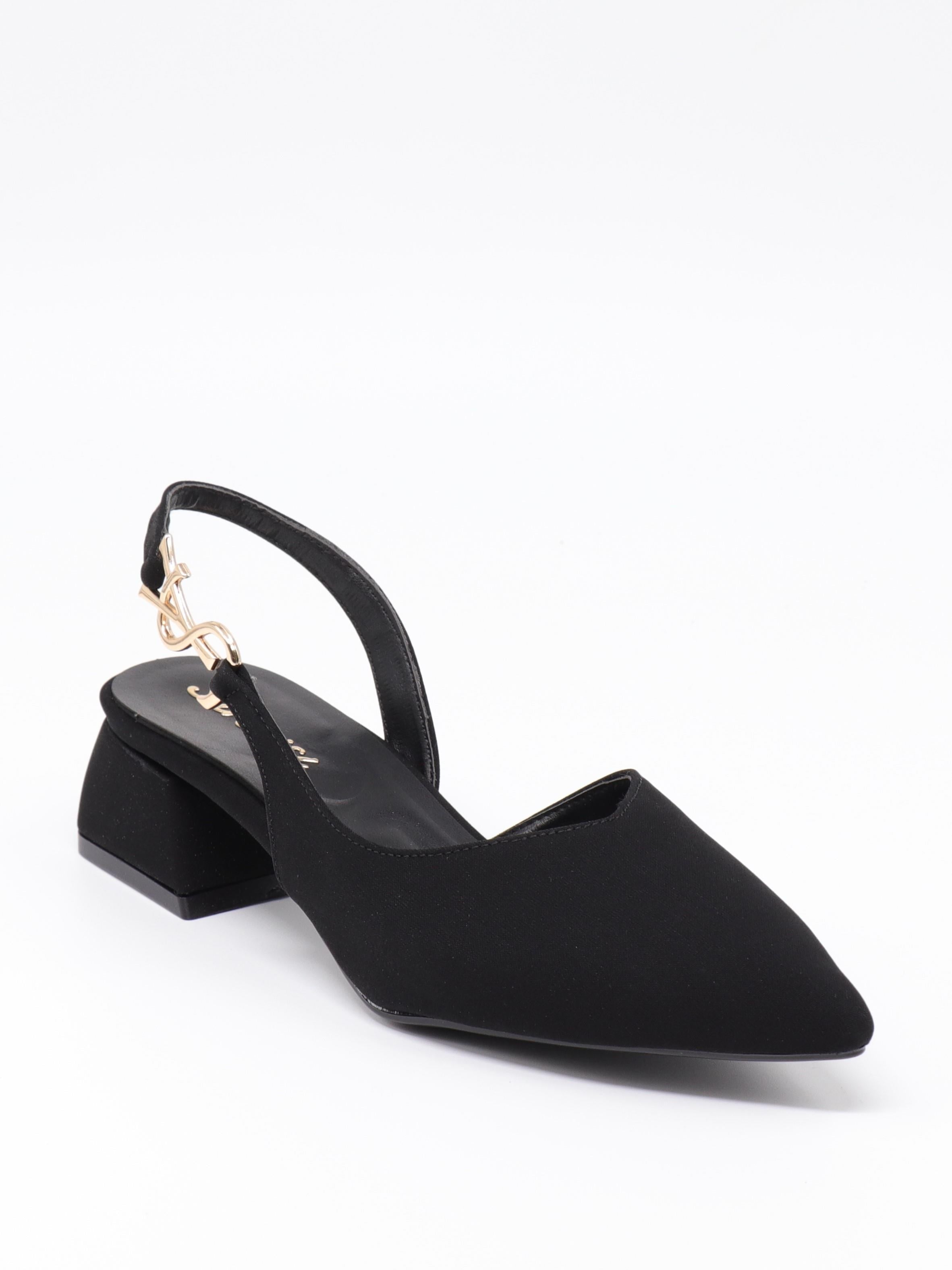 Nesil Shoes Peri 3655 Siyah Saten Kadın Sandalet