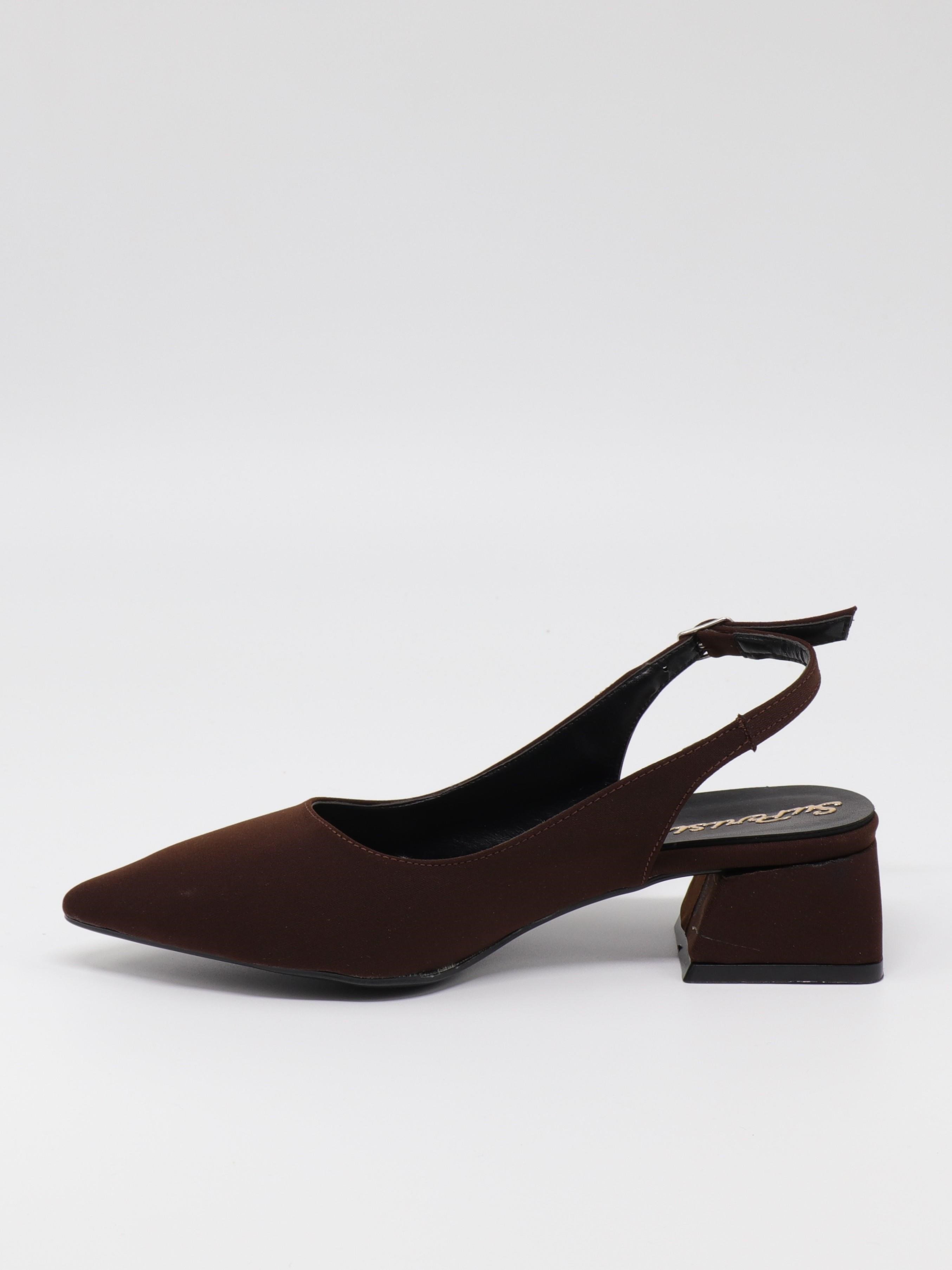 Nesil Shoes Peri 3668 Kahve Saten Kadın Sandalet