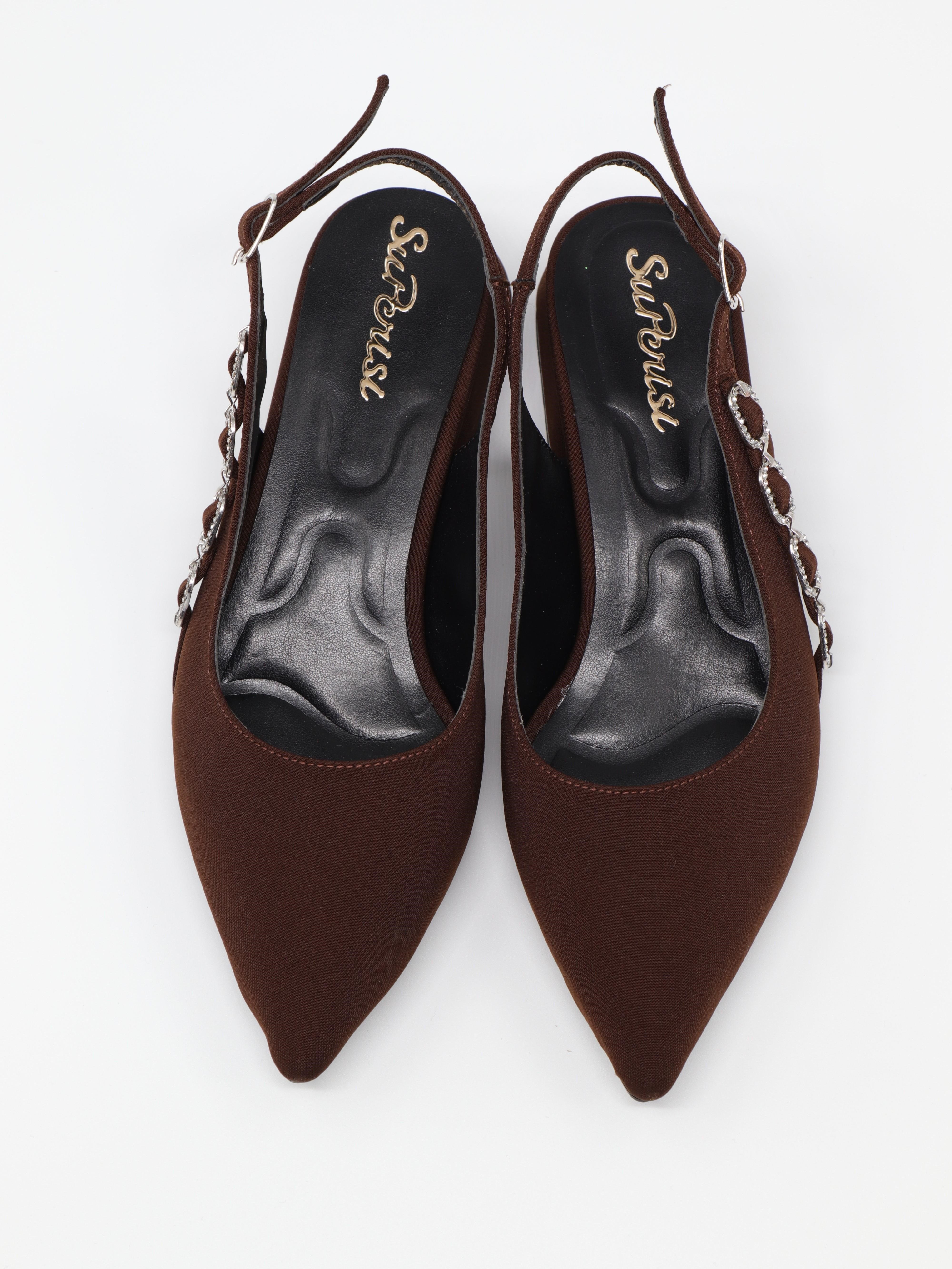 Nesil Shoes Peri 3668 Kahve Saten Kadın Sandalet