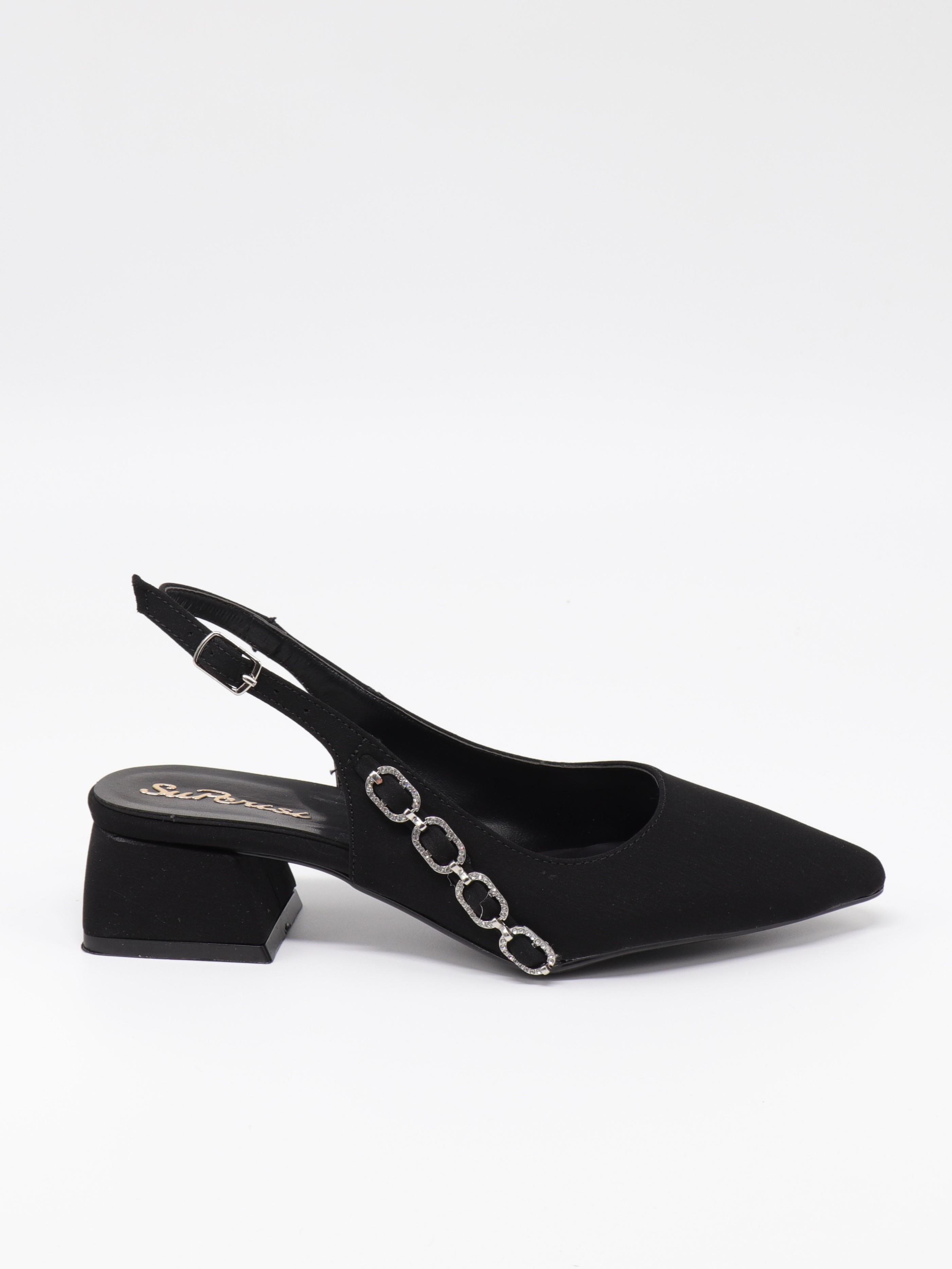 Nesil Shoes Peri 3668 Siyah Saten Kadın Sandalet