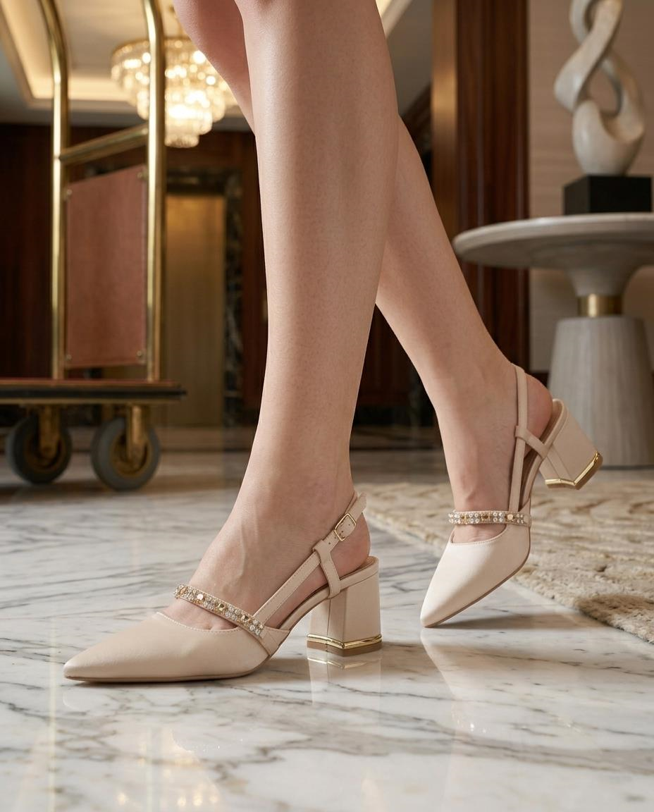 Nesil Shoes Peri 3691 Ten Saten Kadın Sandalet
