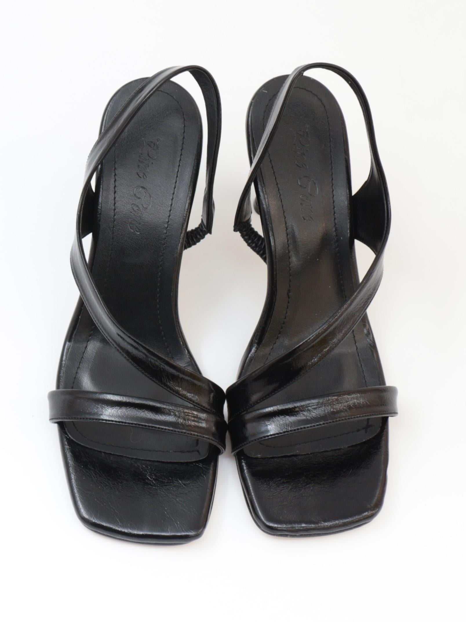 Nesil Shoes Pine 700 Siyah Topuklu Dekolte Kadın Sandalet