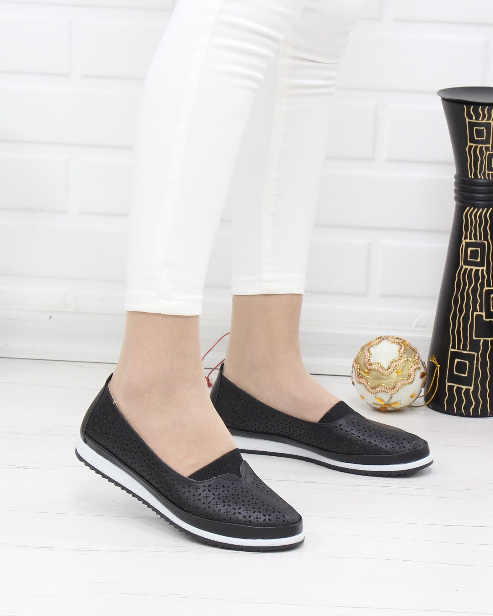 Nesil Shoes Sdf 700 Siyah İçi Hakiki Deri  Anatomik Kadın Ayakkabı