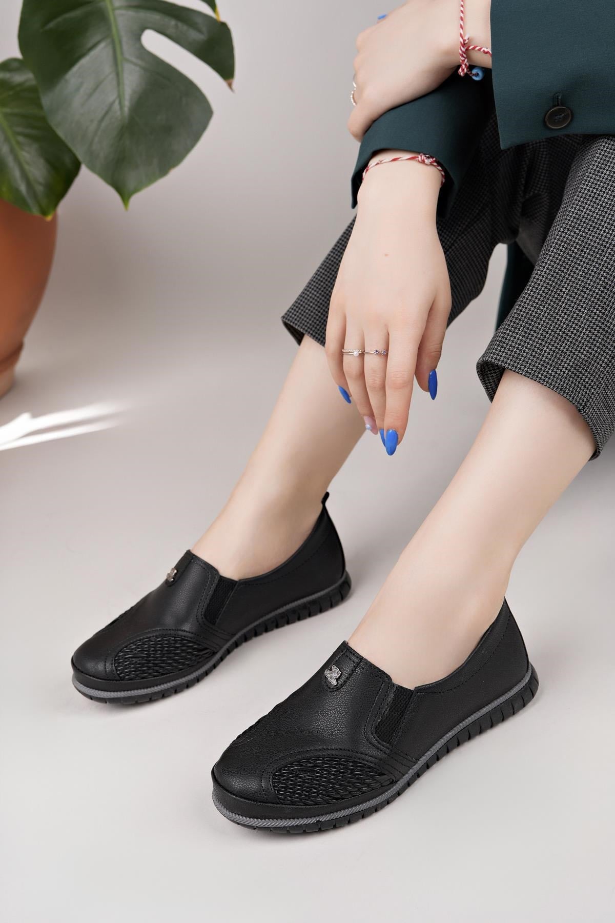 Nesil Shoes Selena 347 Siyah Günlük kadın Ayakkabı