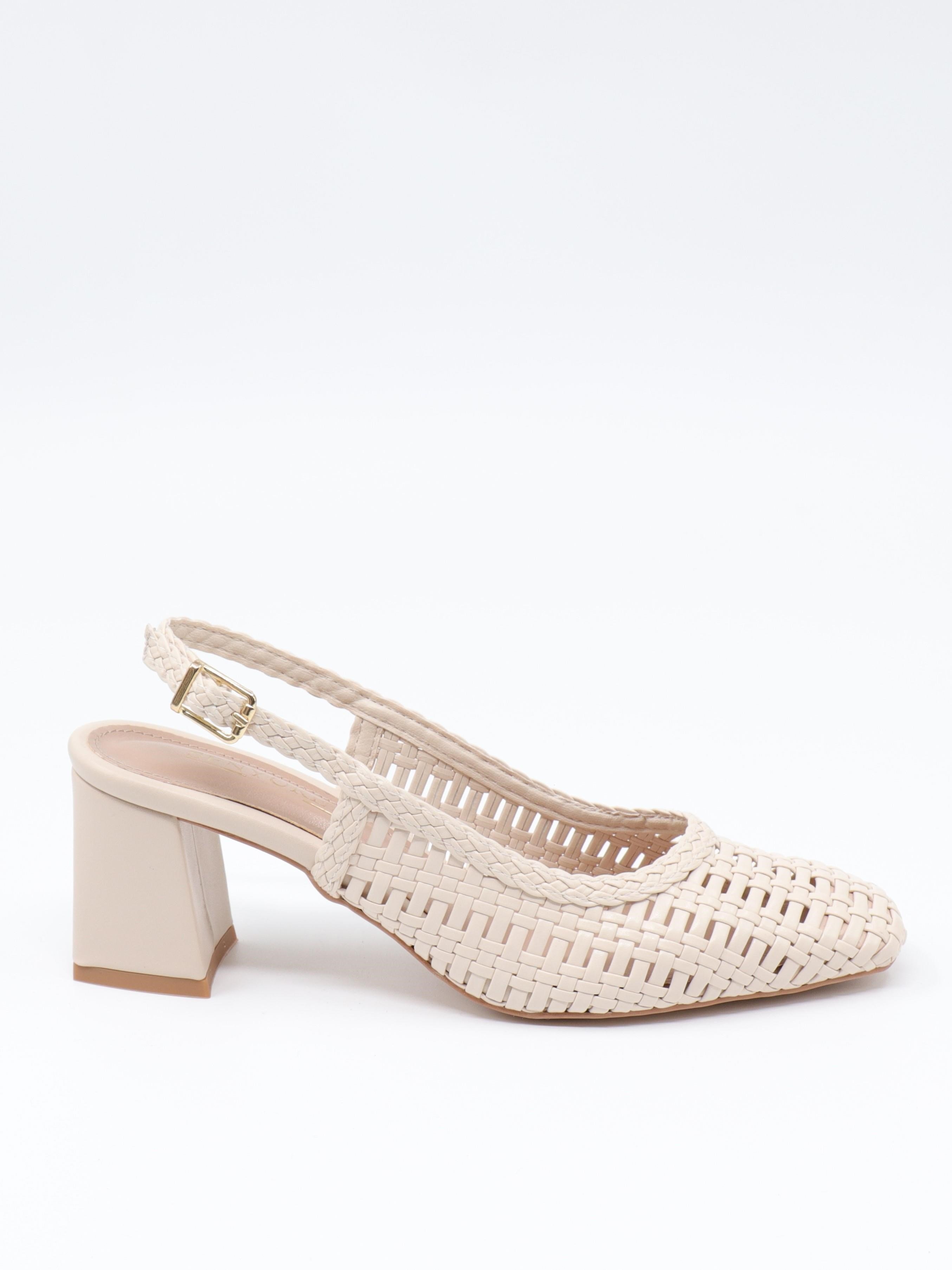 Nesil Shoes Senyo 040 Ten Örgü Topuklu Kadın Sandalet