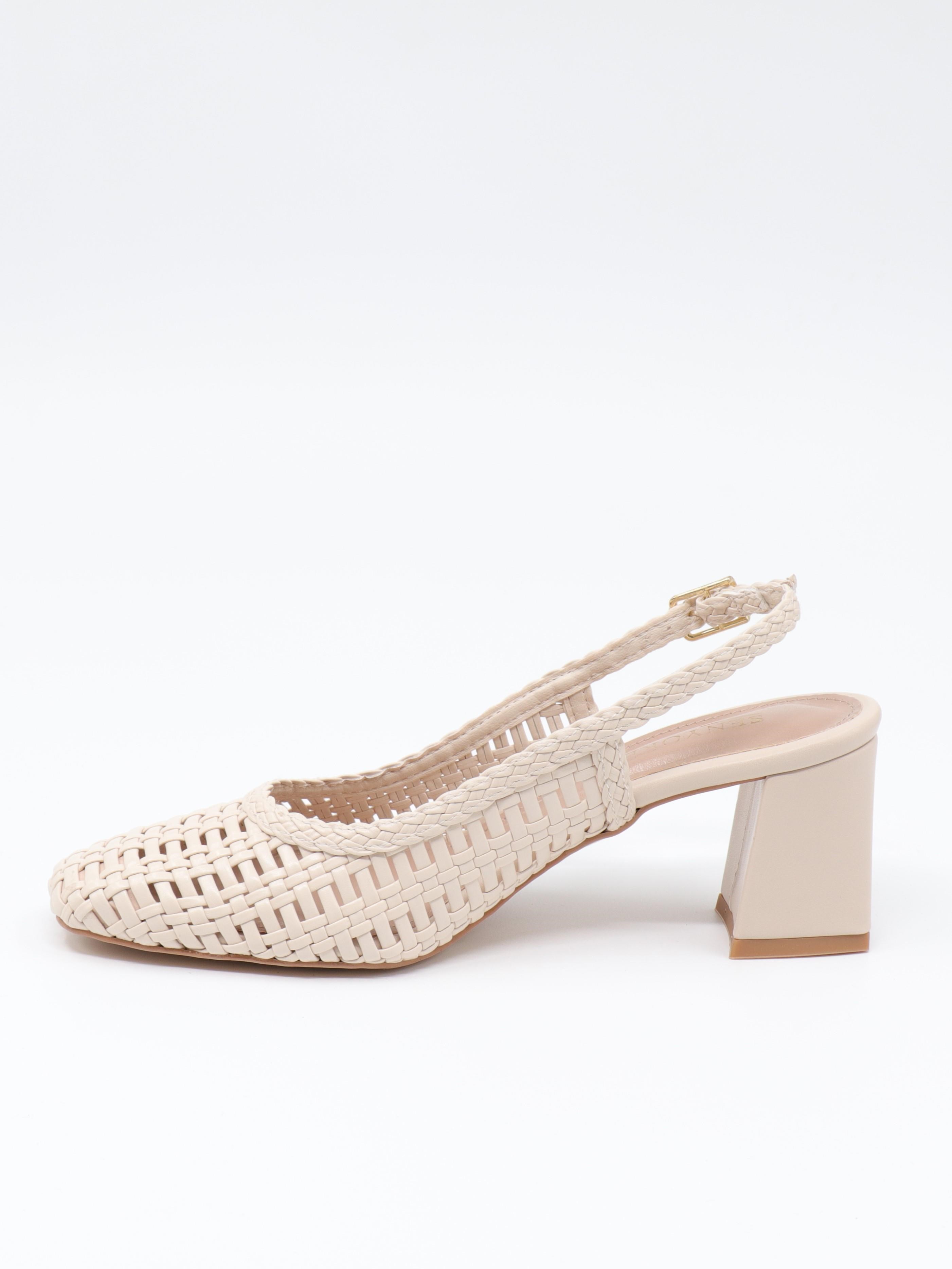 Nesil Shoes Senyo 040 Ten Örgü Topuklu Kadın Sandalet