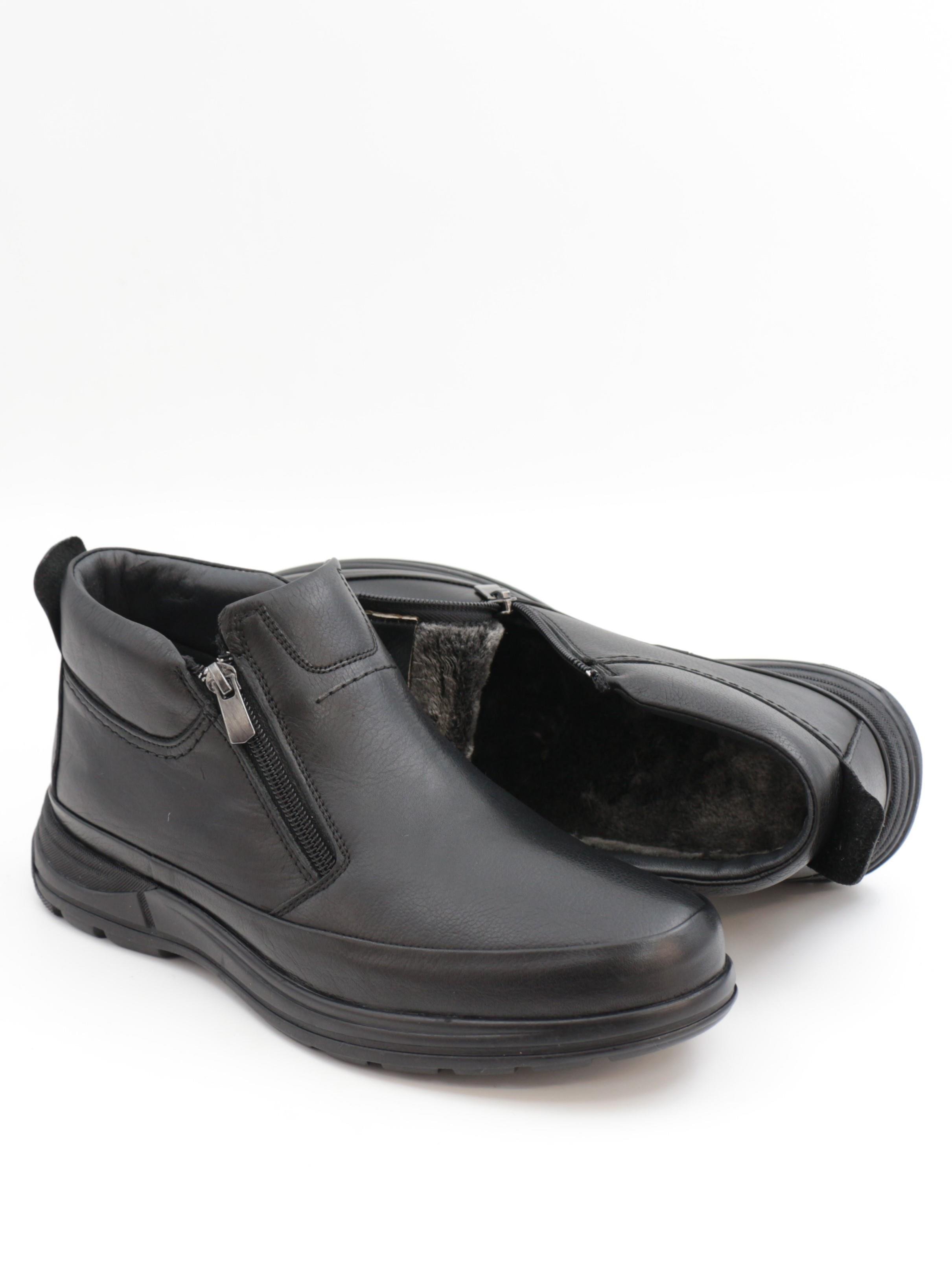 Nesil Shoes Showmen 241-1 Siyah Hakiki Deri Kürklü Erkek Bot