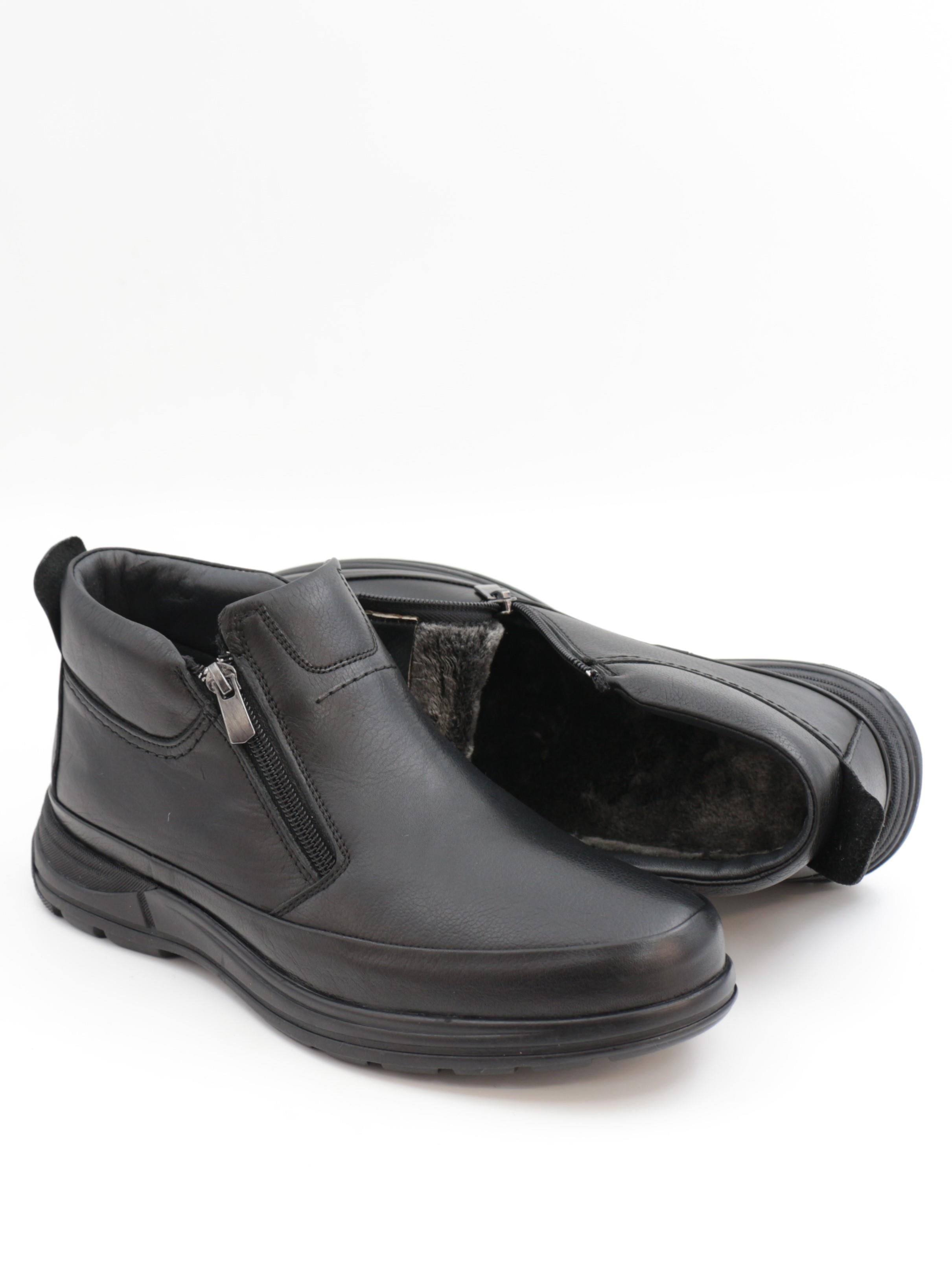 Nesil Shoes Showmen 241-1 Siyah Hakiki Deri Kürklü Erkek Bot