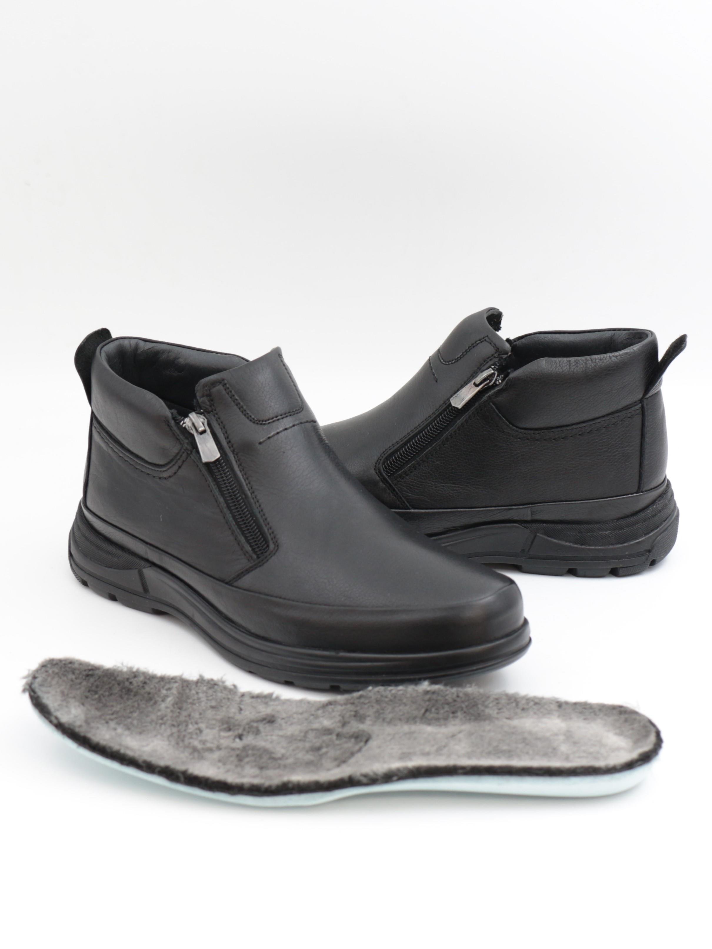 Nesil Shoes Showmen 241-1 Siyah Hakiki Deri Kürklü Erkek Bot