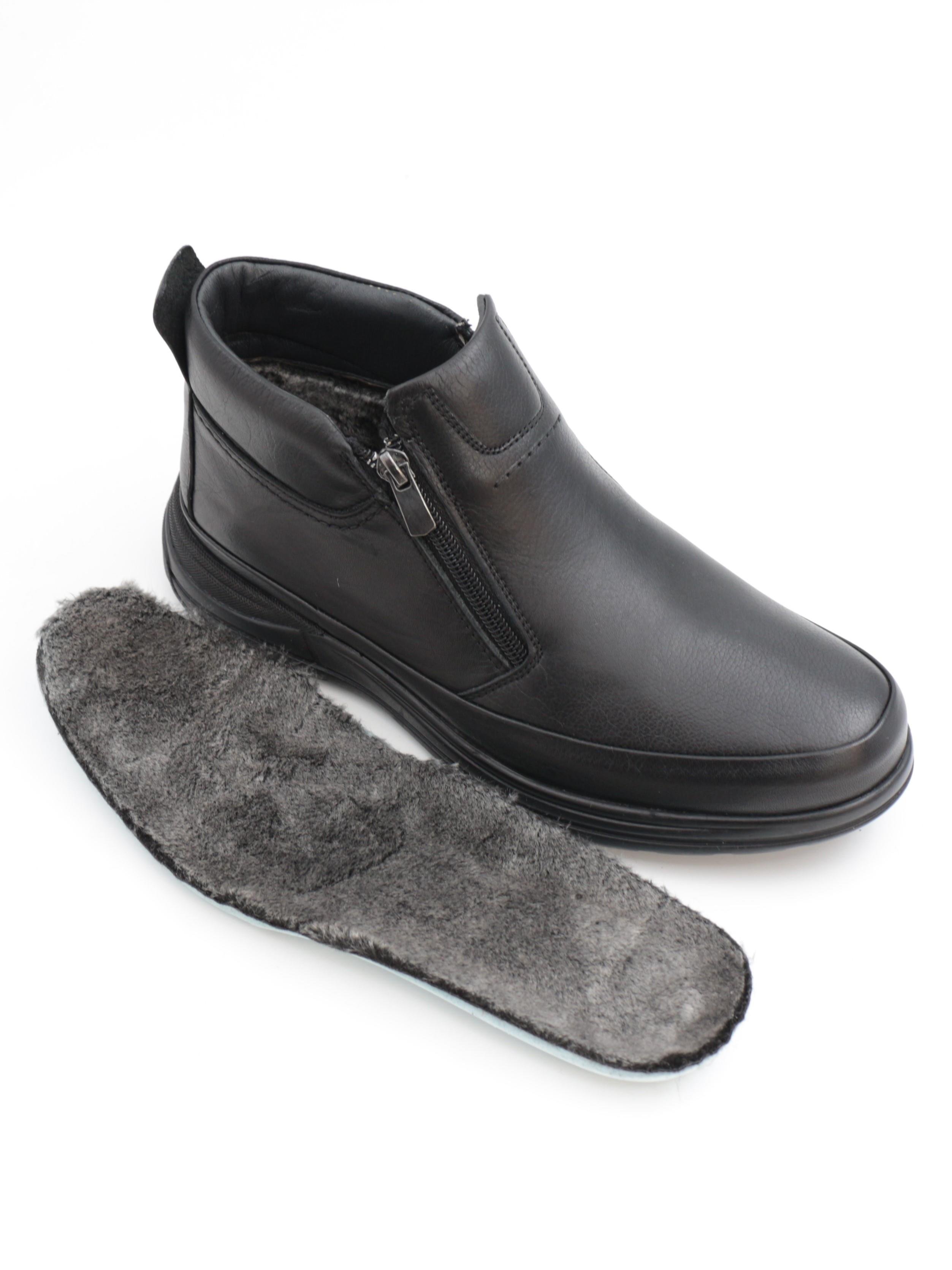 Nesil Shoes Showmen 241-1 Siyah Hakiki Deri Kürklü Erkek Bot