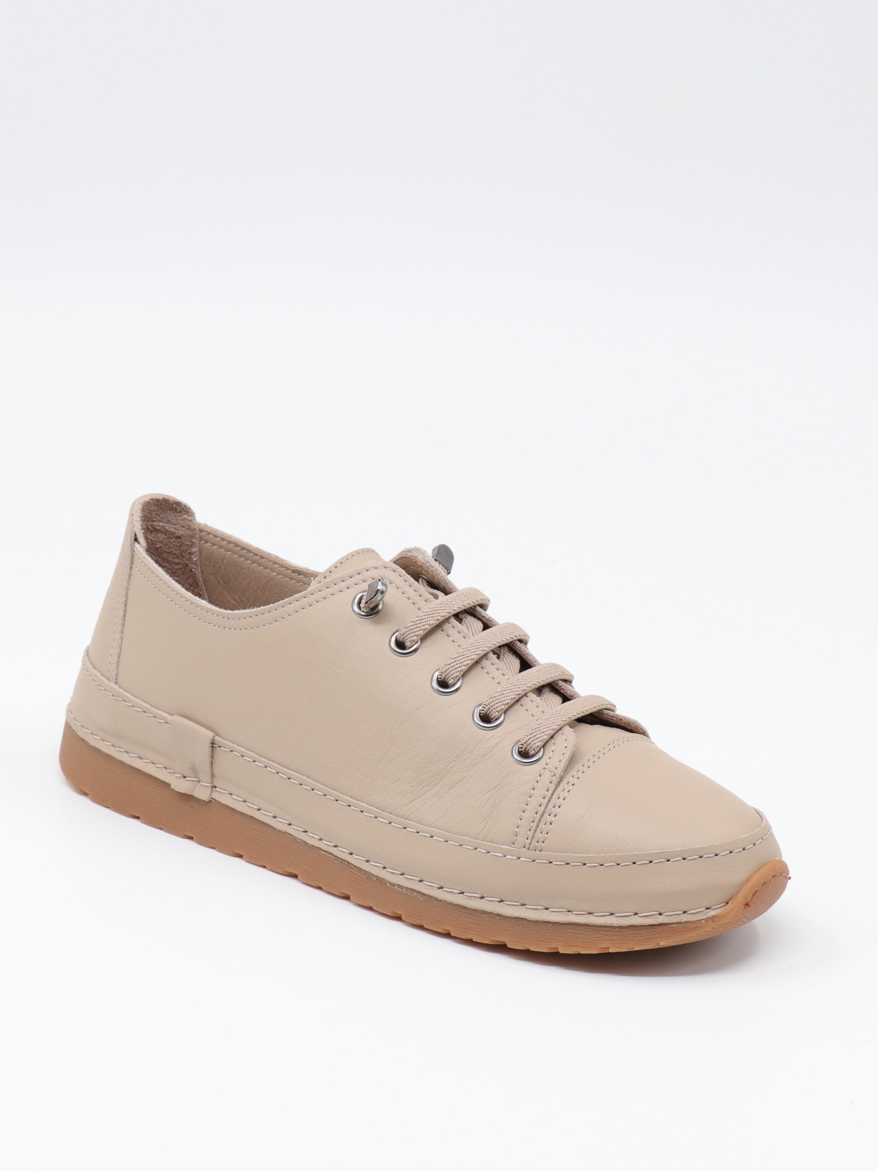 Nesil Shoes Spil Rc1 Bej Hakiki Deri Kadın Ayakkabı