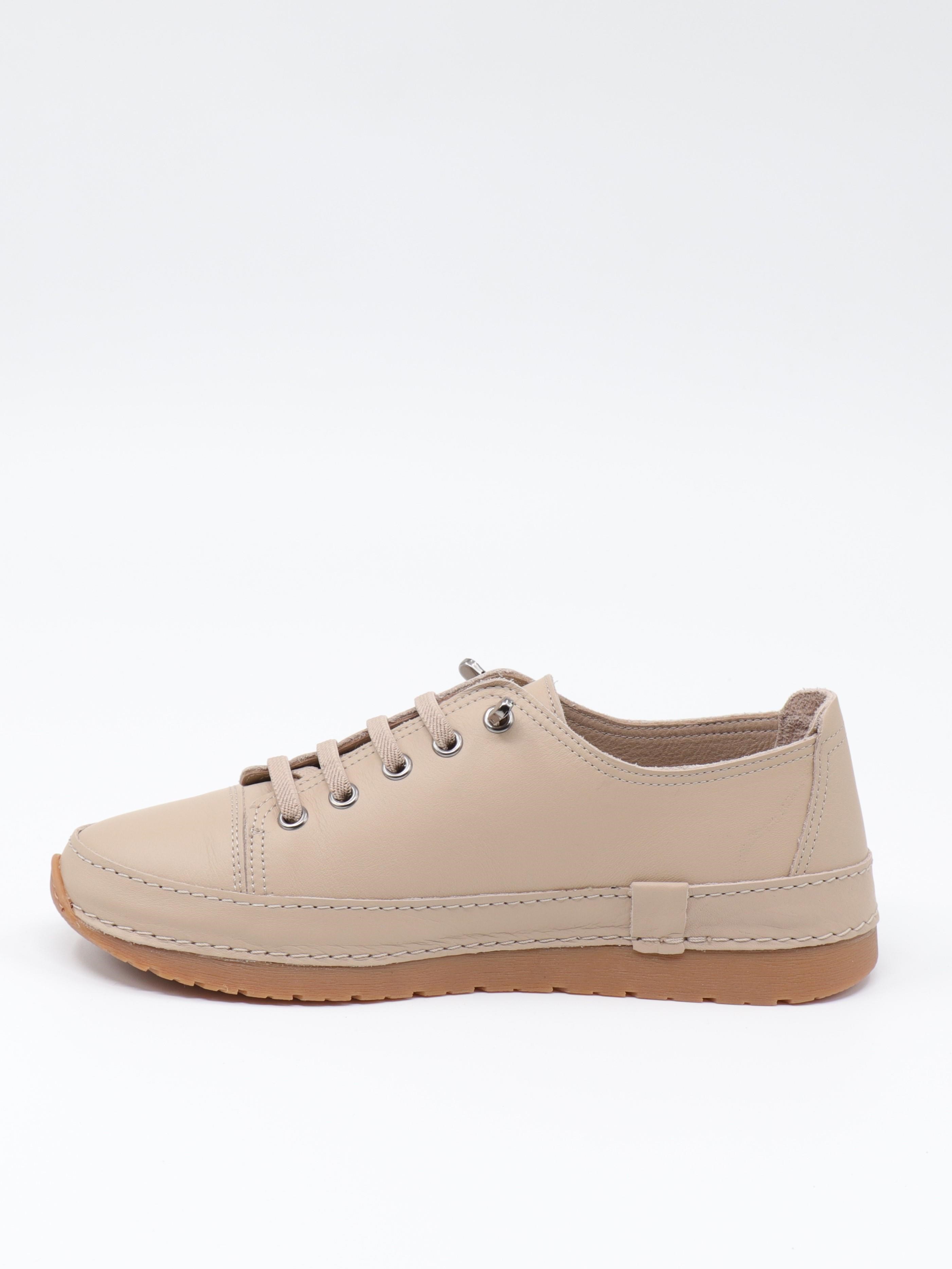 Nesil Shoes Spil Rc1 Bej Hakiki Deri Kadın Ayakkabı