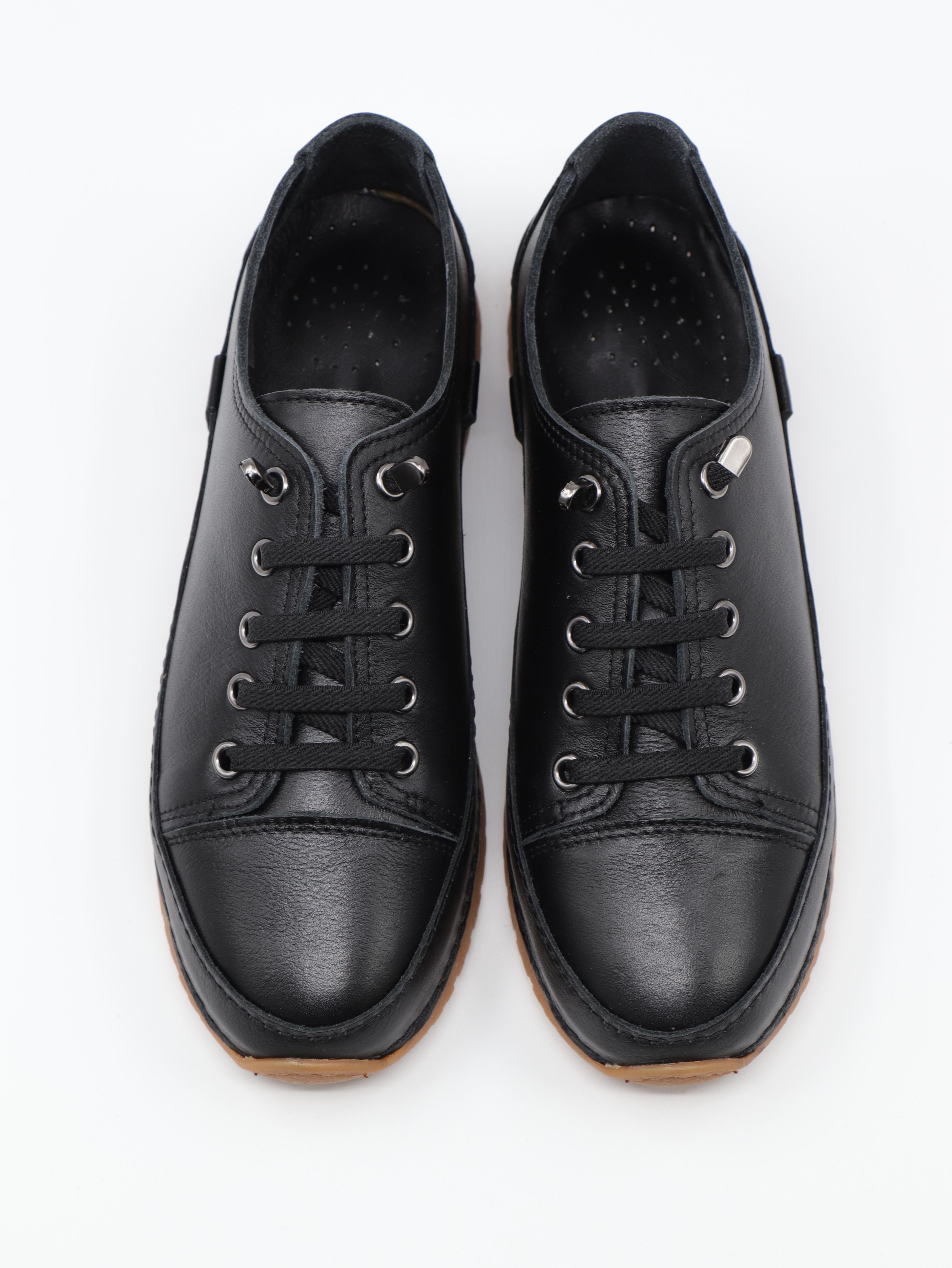 Nesil Shoes Spil Rc1 Siyah Hakiki Deri Kadın Ayakkabı