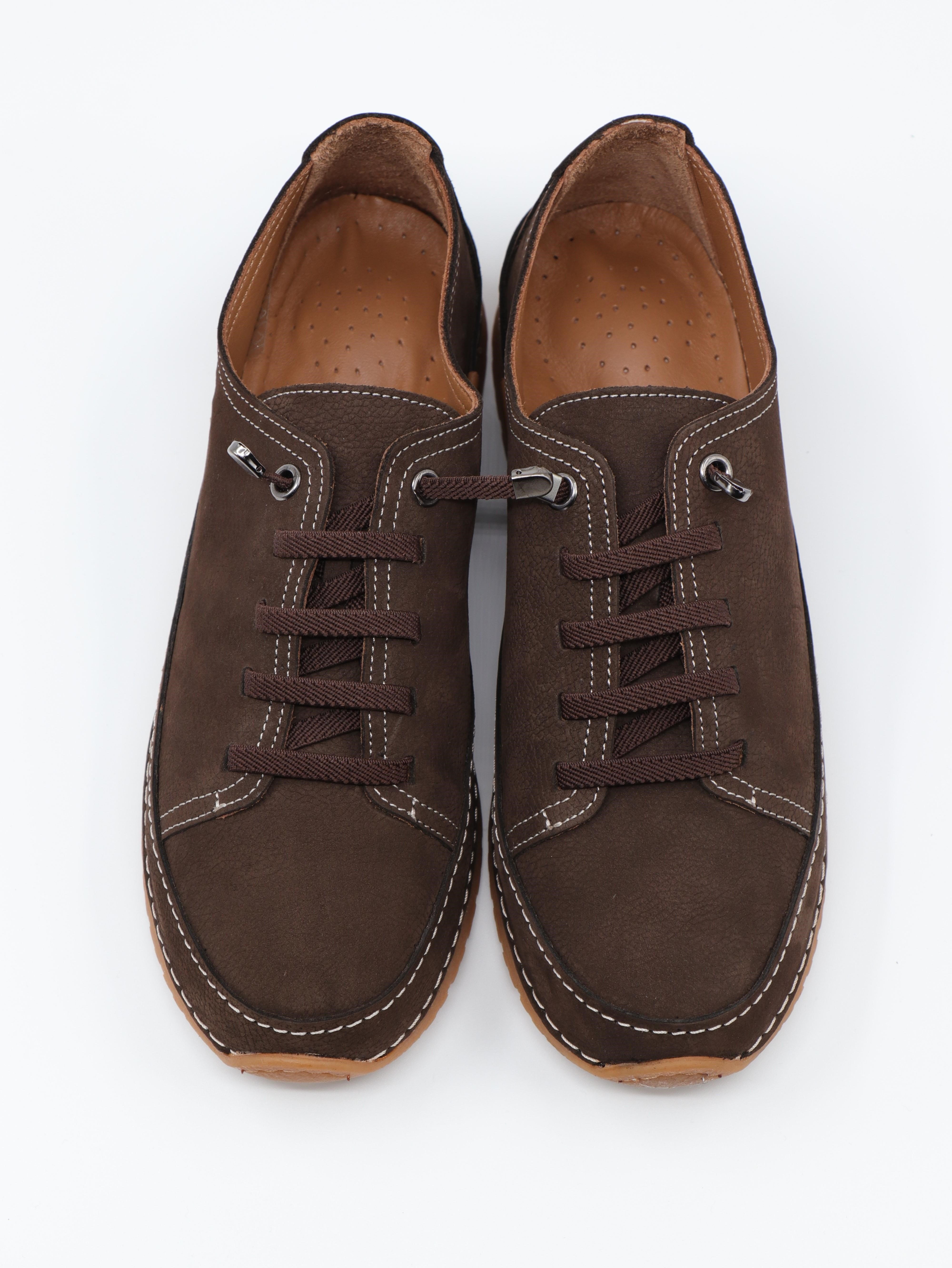 Nesil Shoes Spil Rc2 Kahve Nubuk Hakiki Deri Kadın Ayakkabı