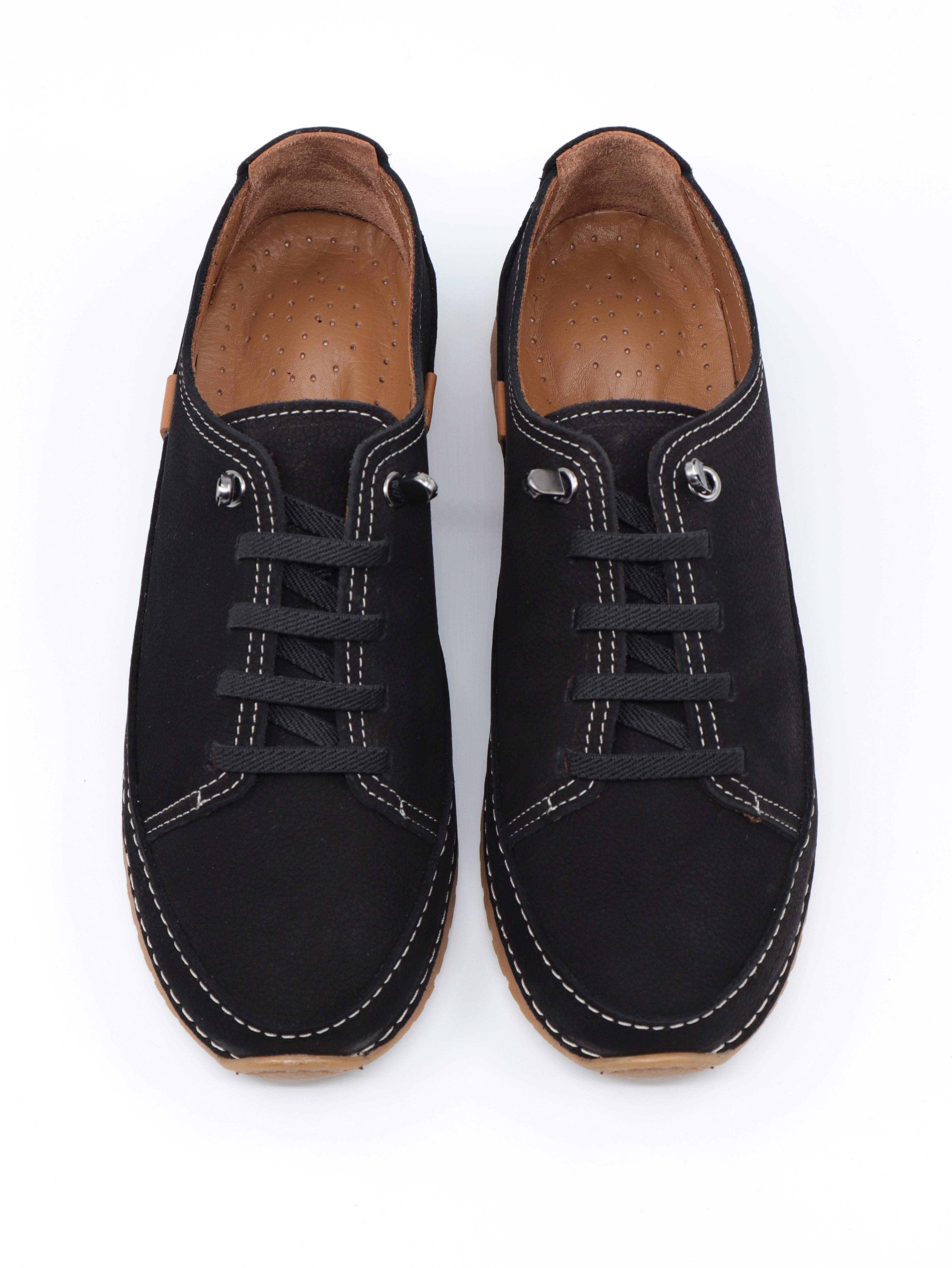 Nesil Shoes Spil Rc2 Siyah Nubuk Hakiki Deri Kadın Ayakkabı