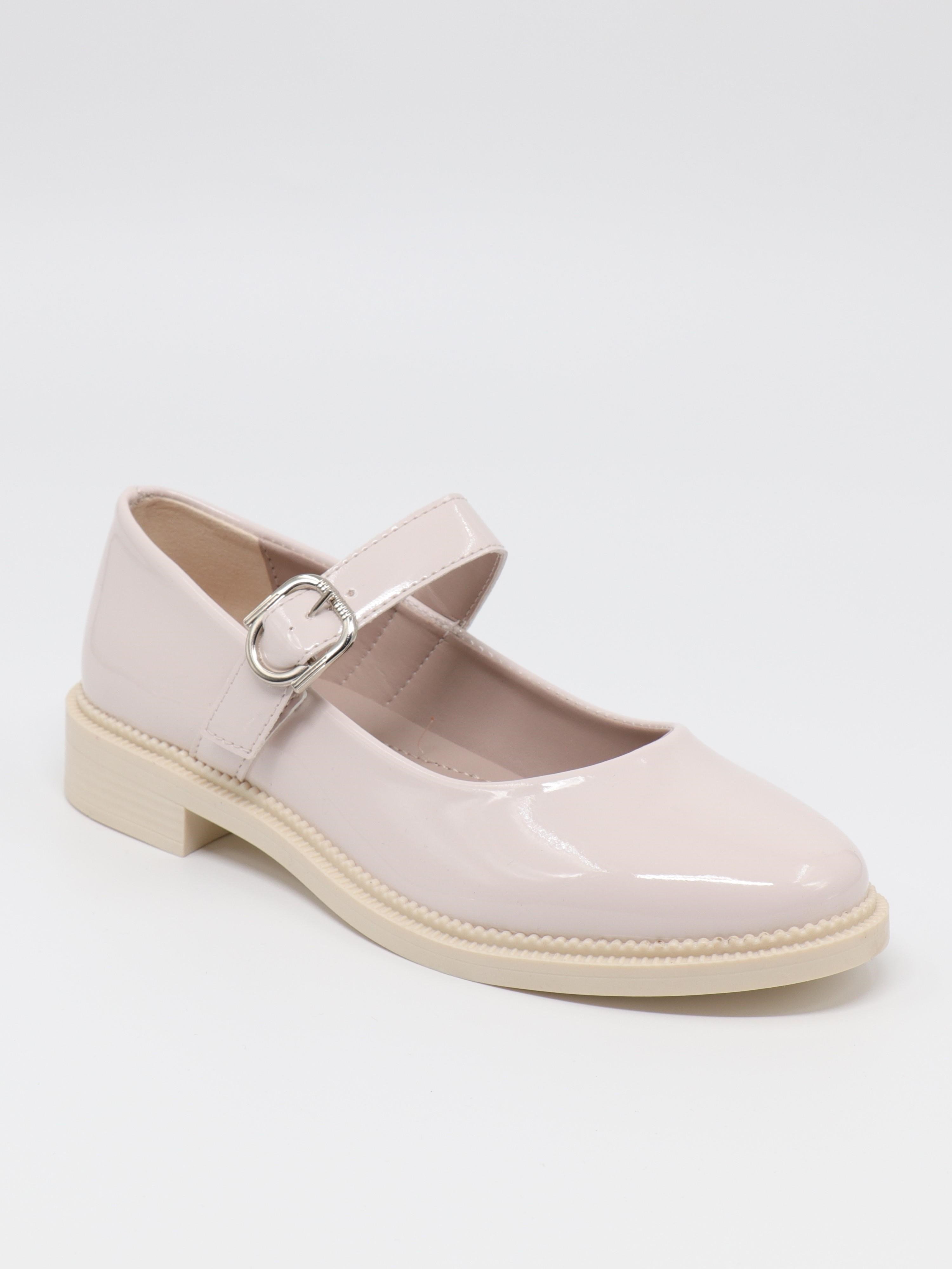 Nesil Shoes Süha 250 Bej Rugan Tokalı Balerin Kadın Babet