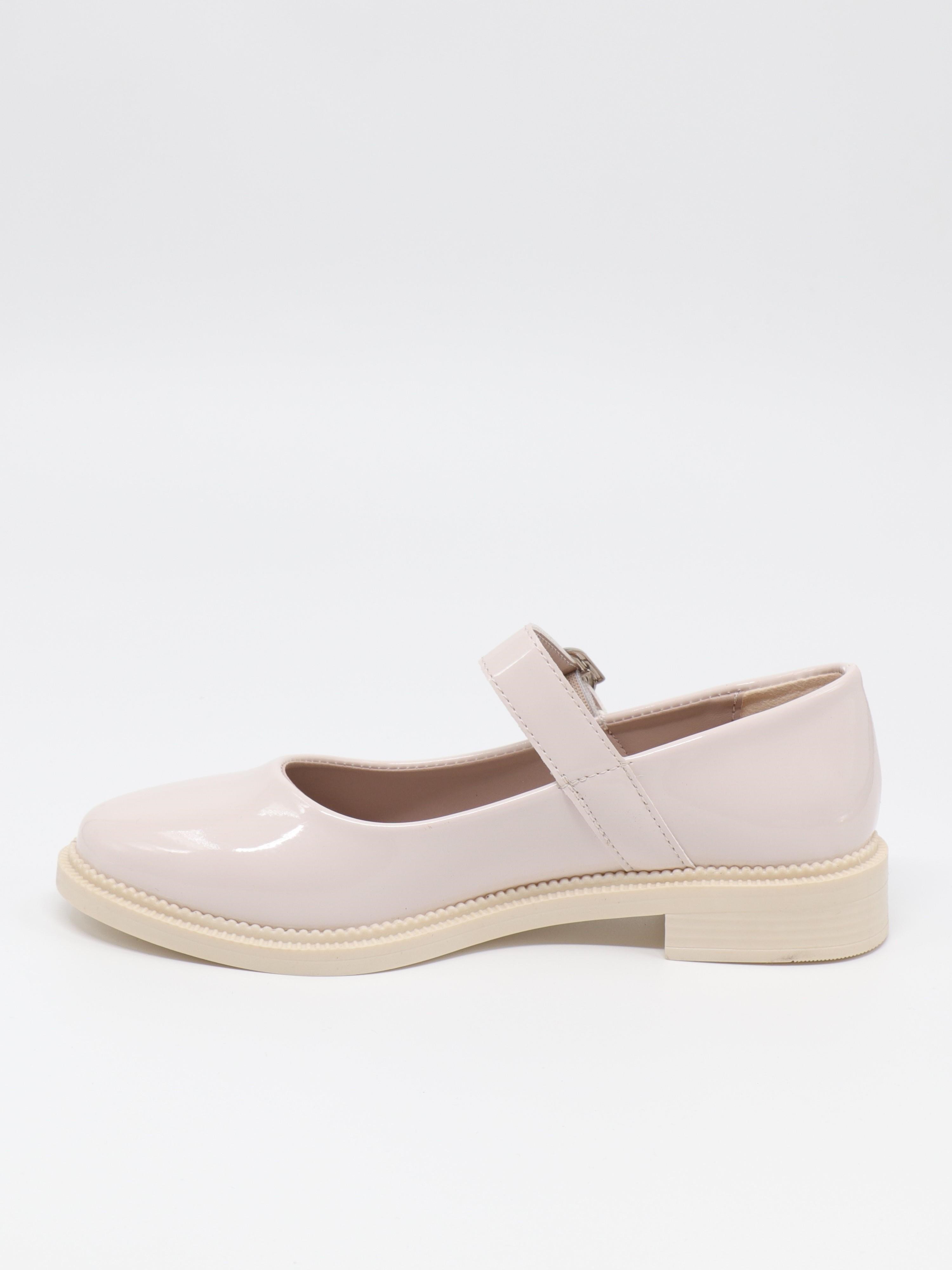 Nesil Shoes Süha 250 Bej Rugan Tokalı Balerin Kadın Babet