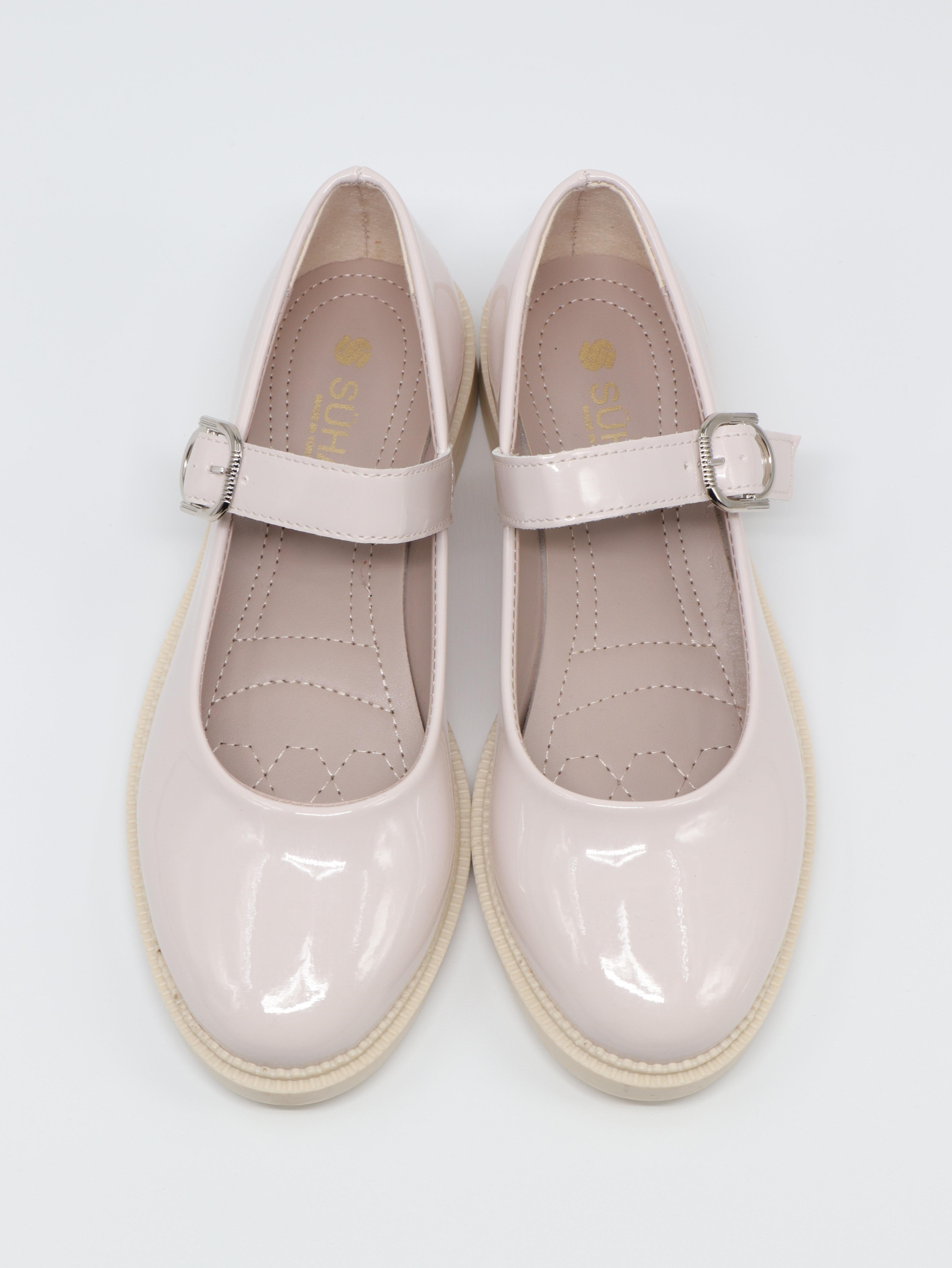 Nesil Shoes Süha 250 Bej Rugan Tokalı Balerin Kadın Babet