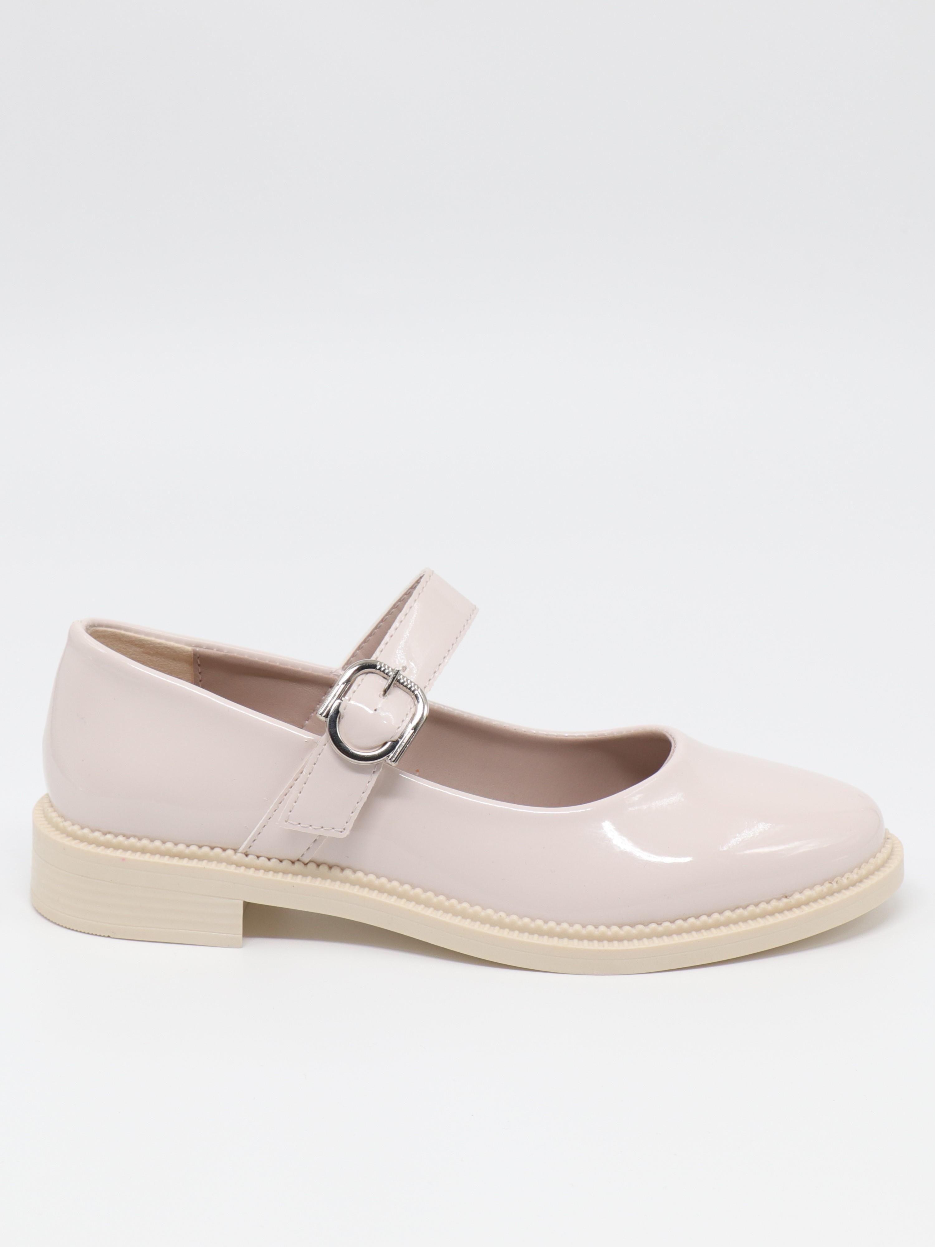 Nesil Shoes Süha 250 Bej Rugan Tokalı Balerin Kadın Babet