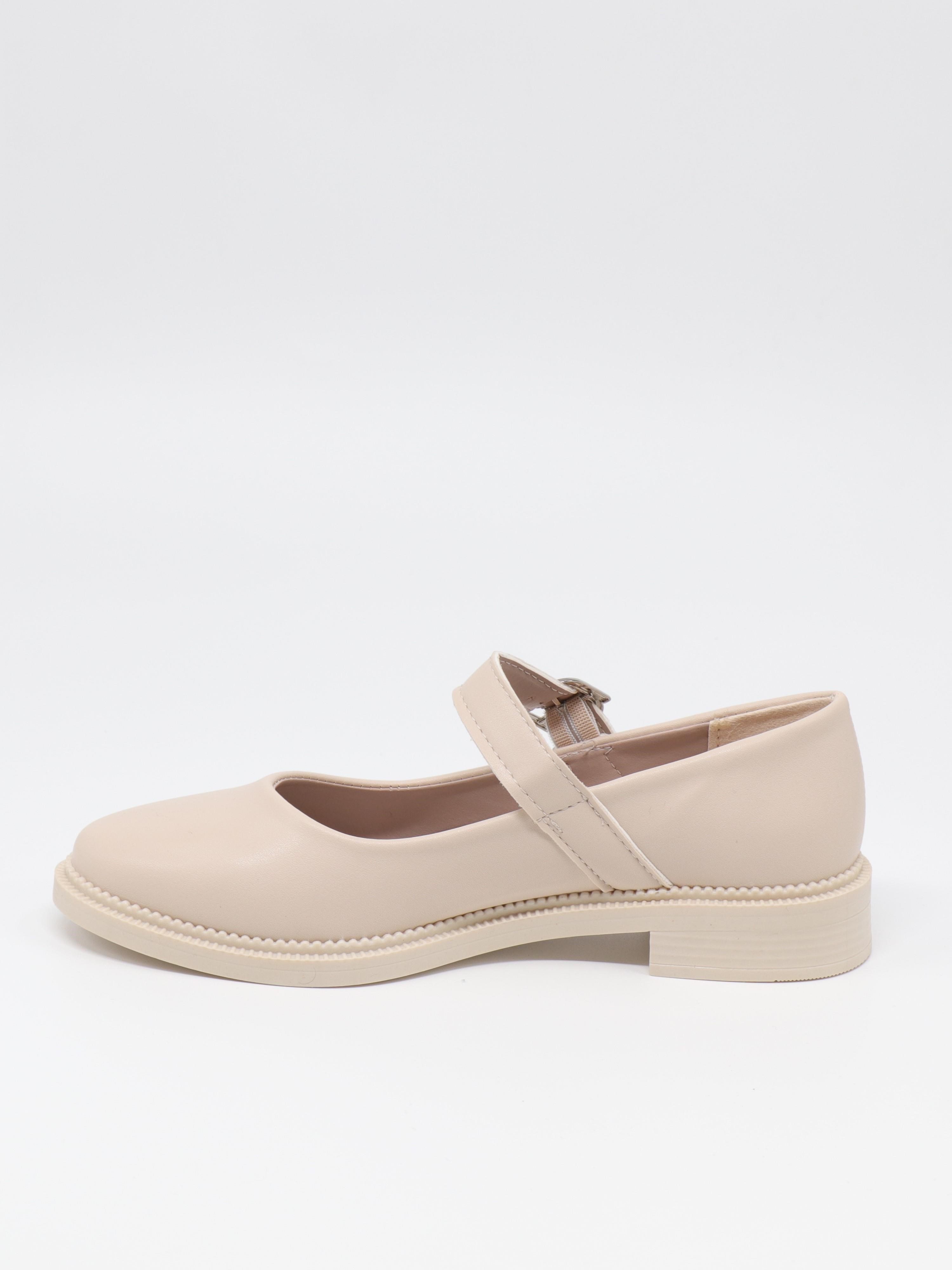 Nesil Shoes Süha 250 Bej Tokalı Balerin Kadın Babet