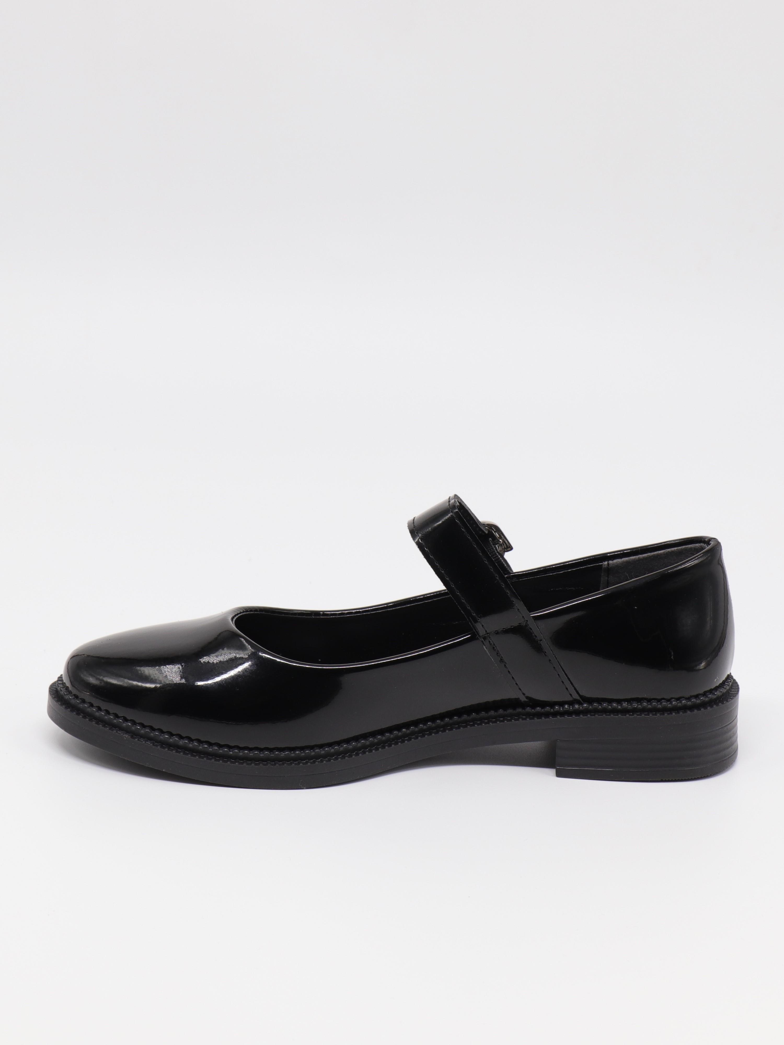 Nesil Shoes Süha 250 Siyah Rugan Tokalı Balerin Kadın Babet