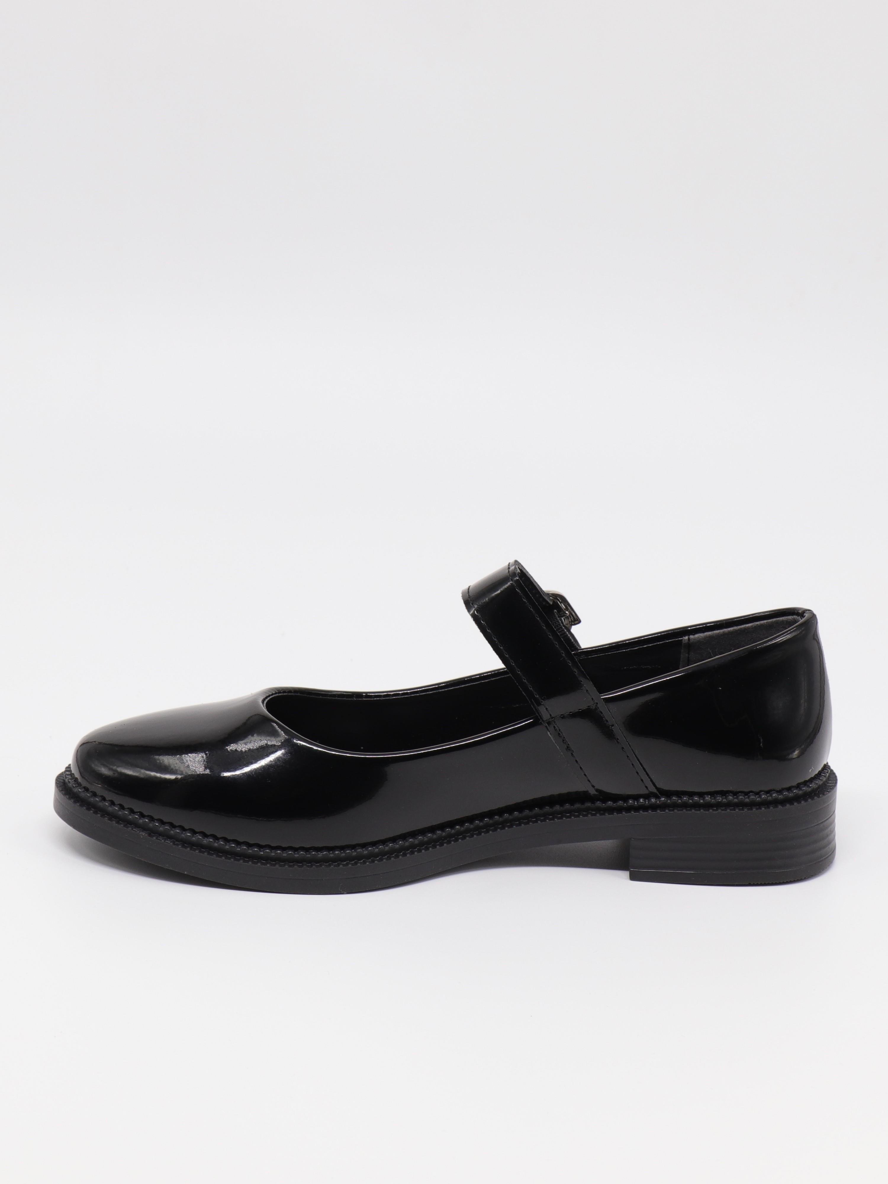 Nesil Shoes Süha 250 Siyah Rugan Tokalı Balerin Kadın Babet