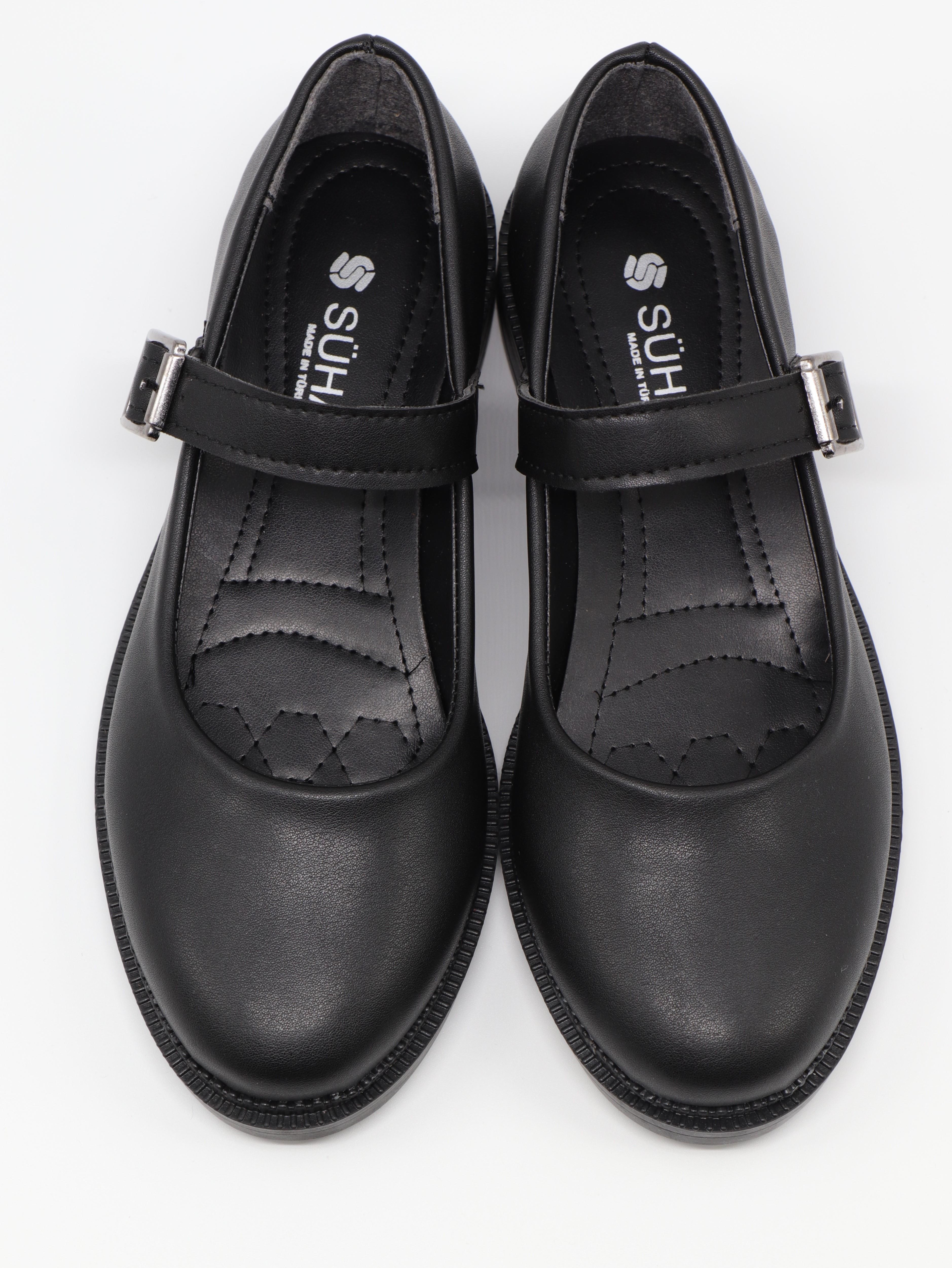 Nesil Shoes Süha 250 Siyah Tokalı Balerin Kadın Babet