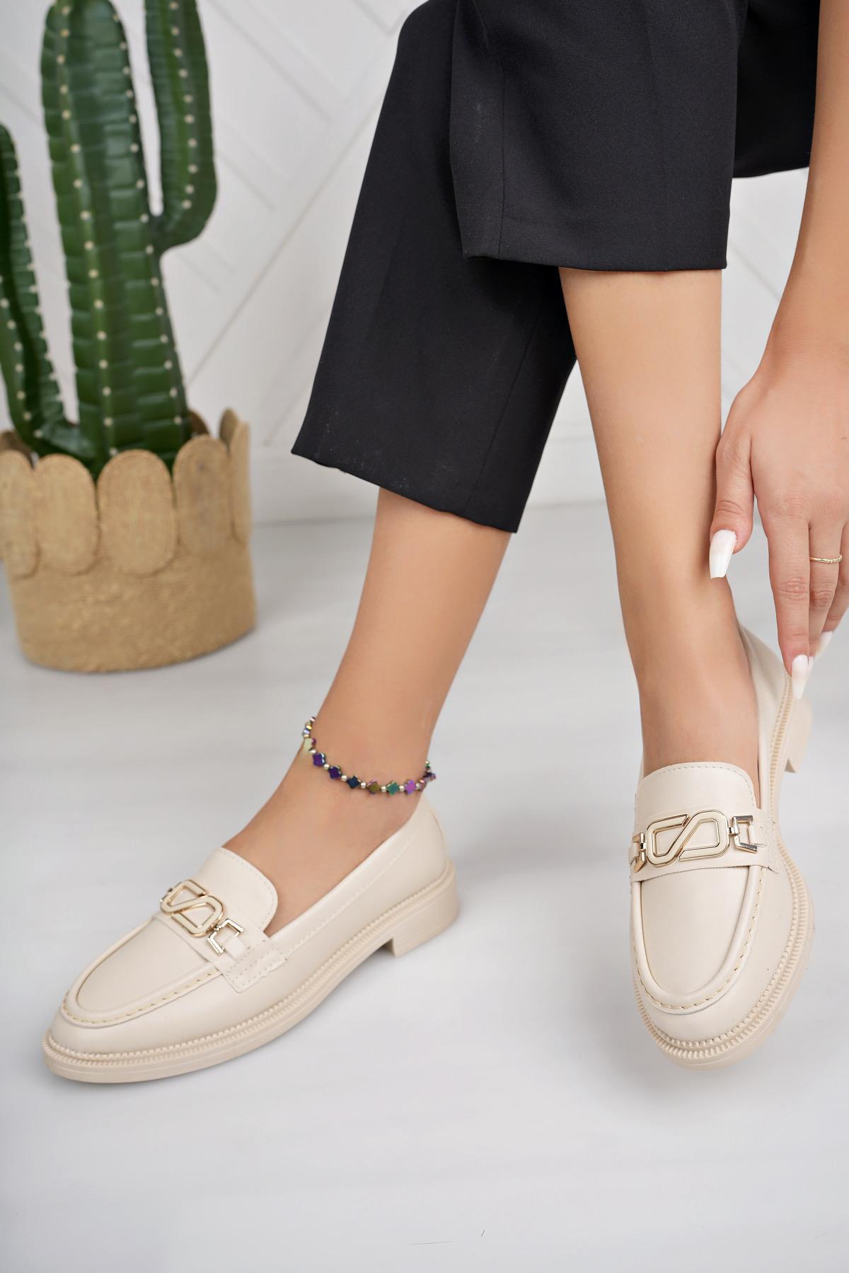 Nesil Shoes Süha 256 Bej Anatomik Kadın Lofer