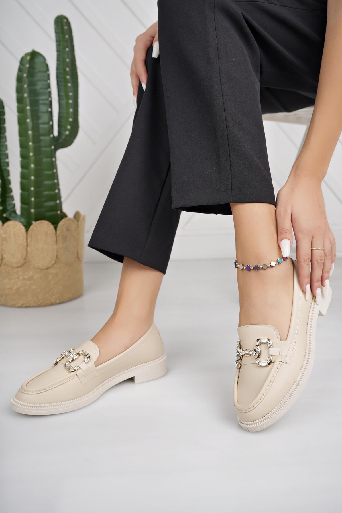Nesil Shoes Süha 257 Bej Anatomik Kadın Lofer