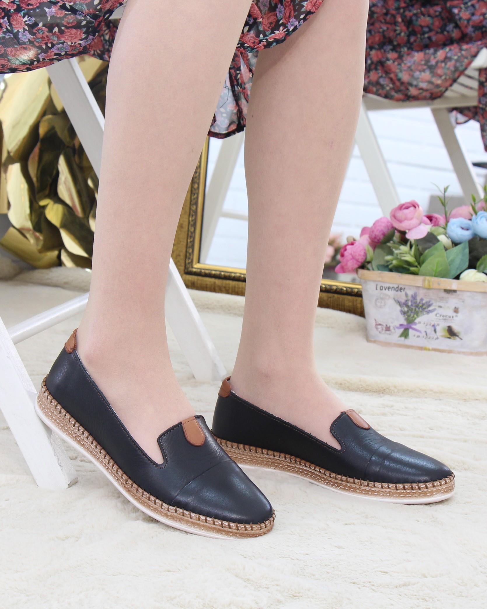 Nesil Shoes Syg P01 Siyah Hakiki Deri Kadın Ayakkabı