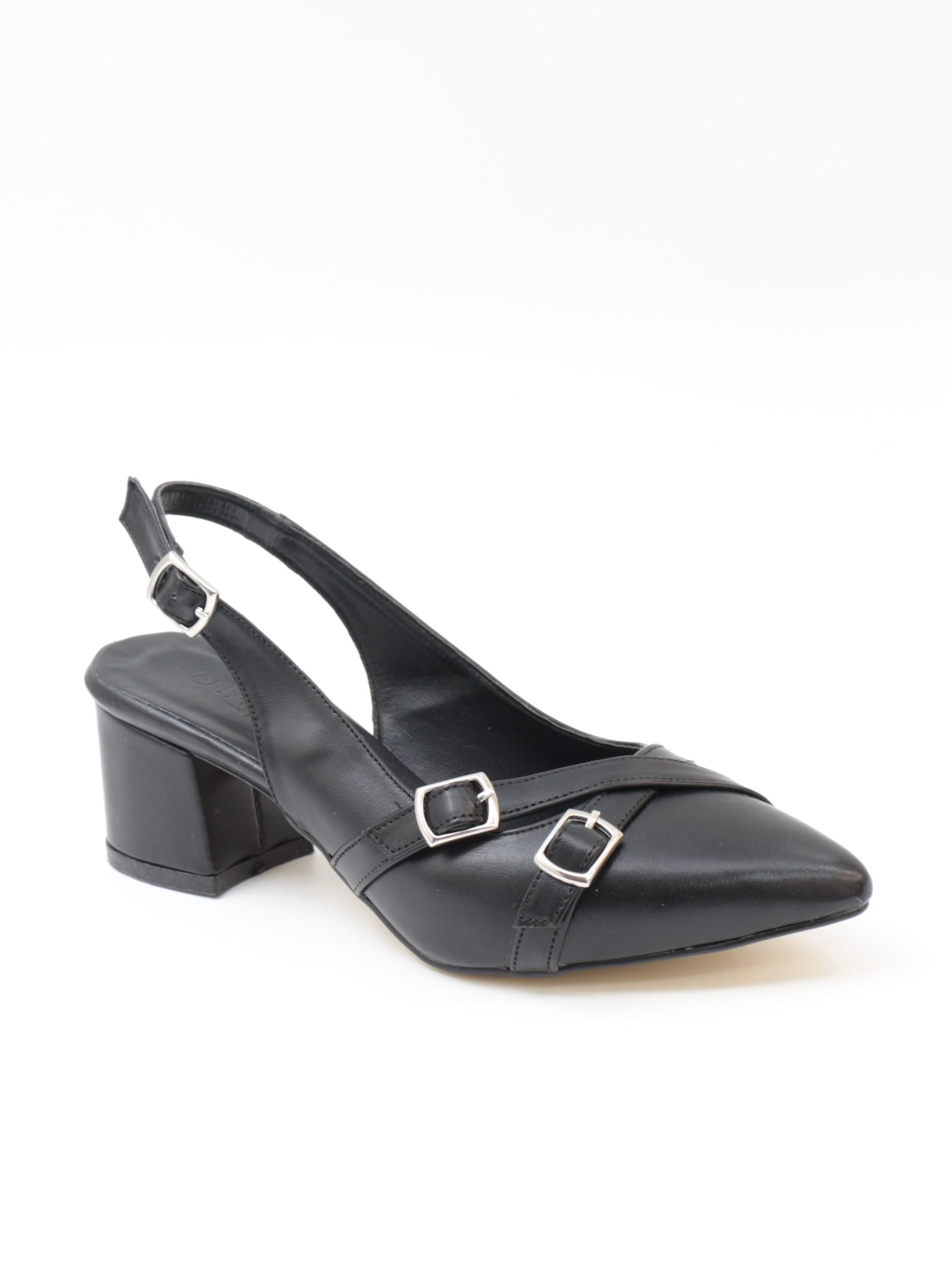 Nesil Shoes Tam 183 Siyah Kalın Topuklu Kadın Sandalet