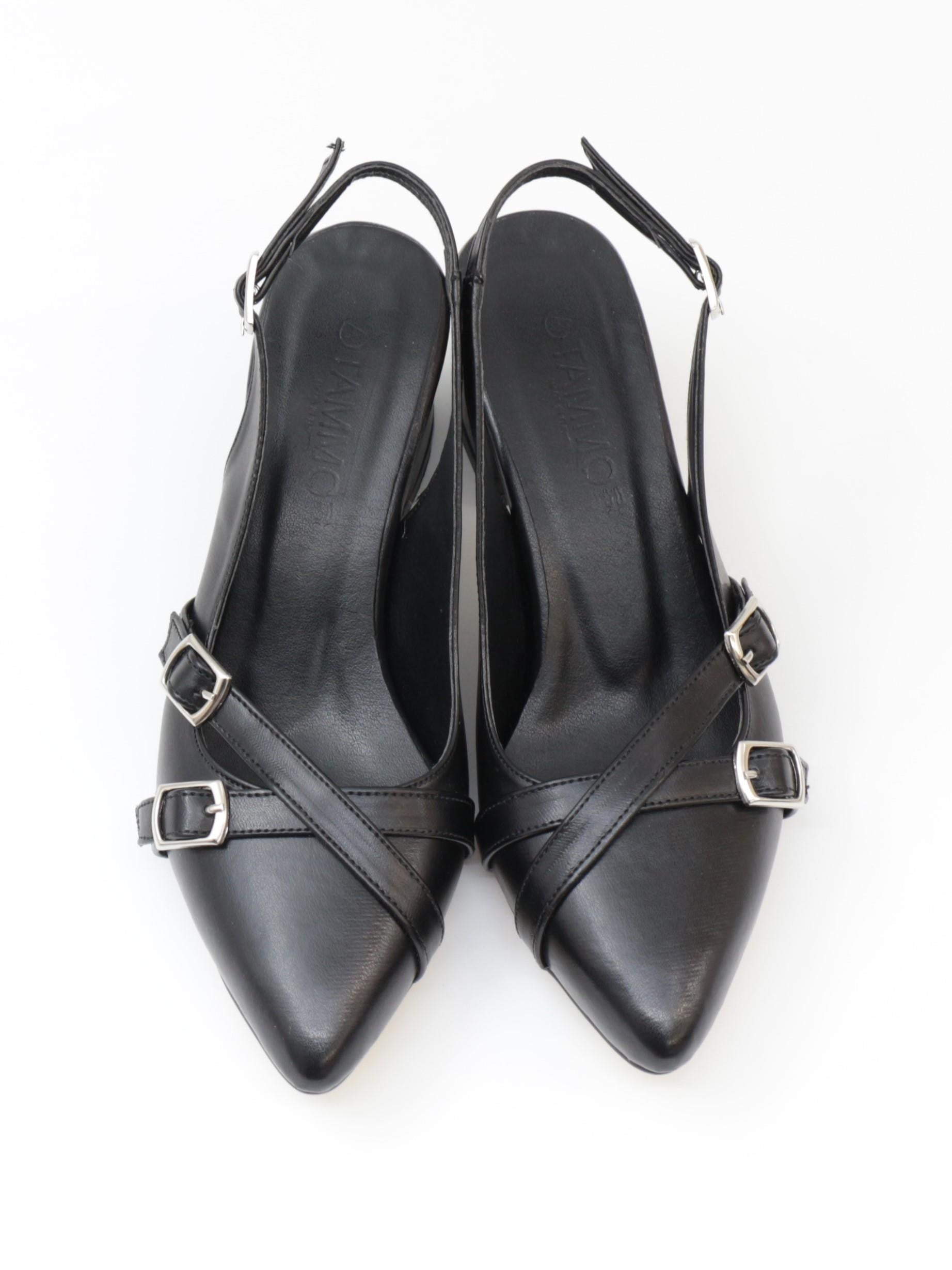 Nesil Shoes Tam 183 Siyah Kalın Topuklu Kadın Sandalet