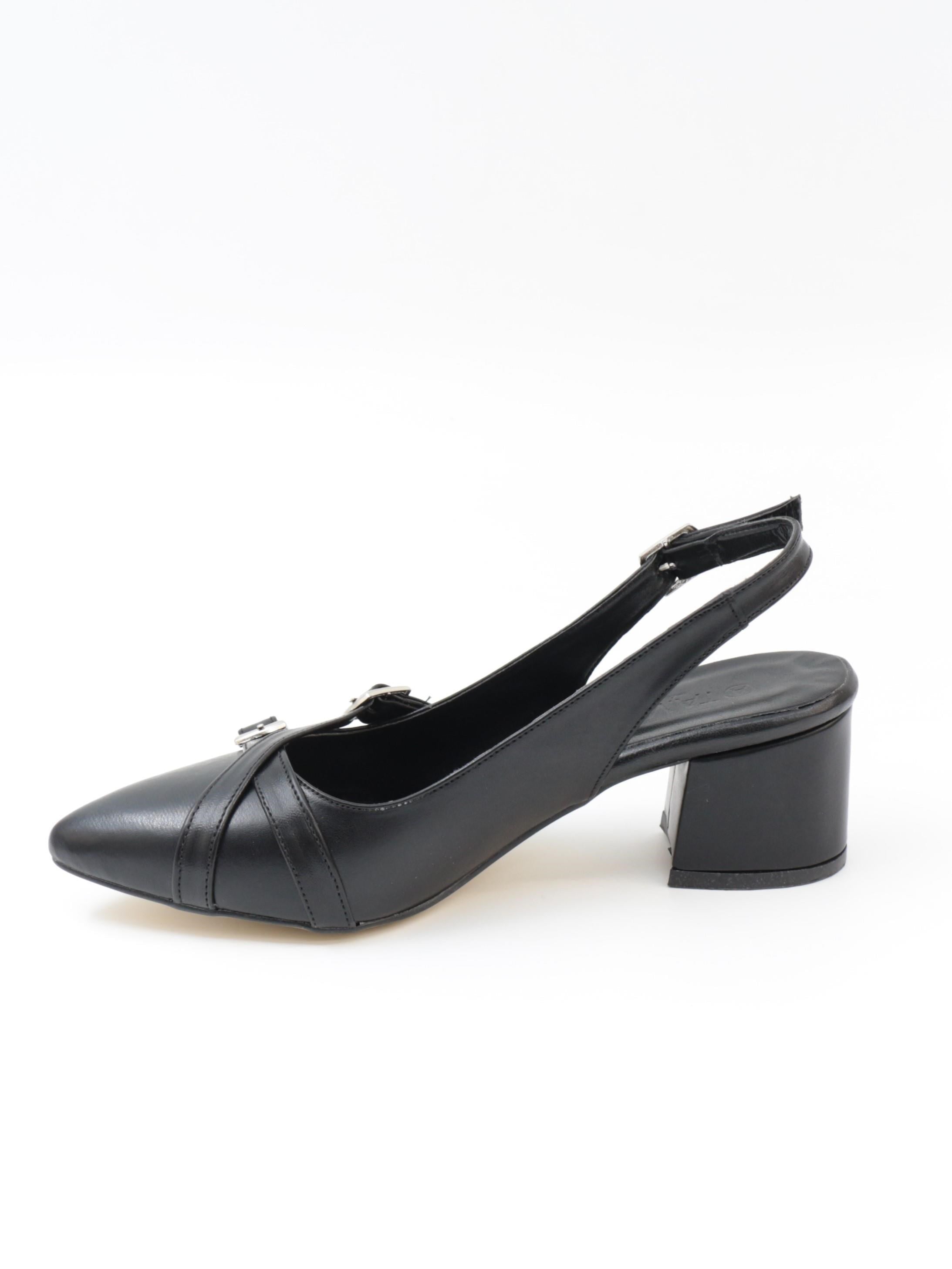 Nesil Shoes Tam 183 Siyah Kalın Topuklu Kadın Sandalet
