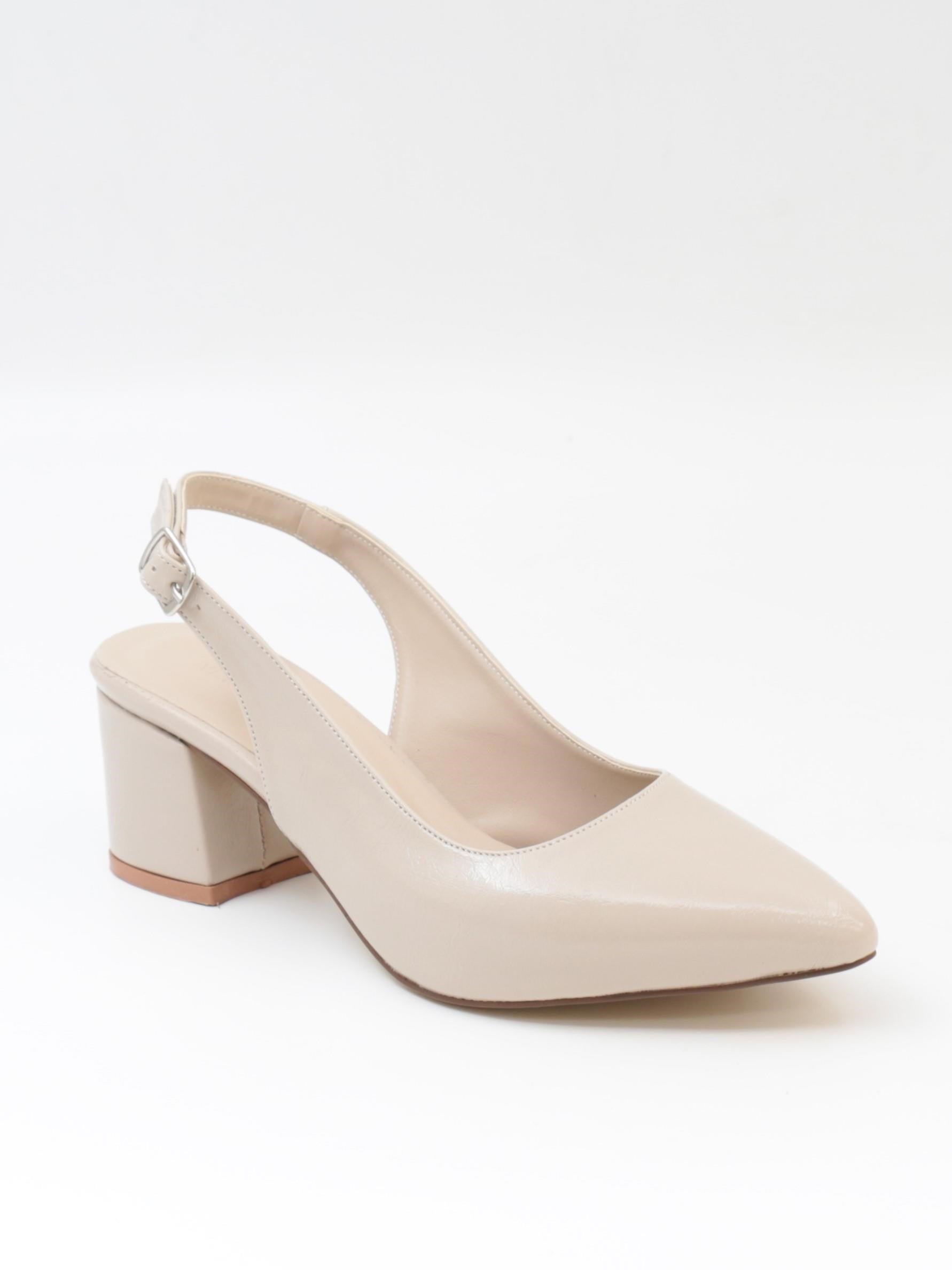 Nesil Shoes Tam 725 Ten Rugan Kalın Topuklu Kadın Sandalet