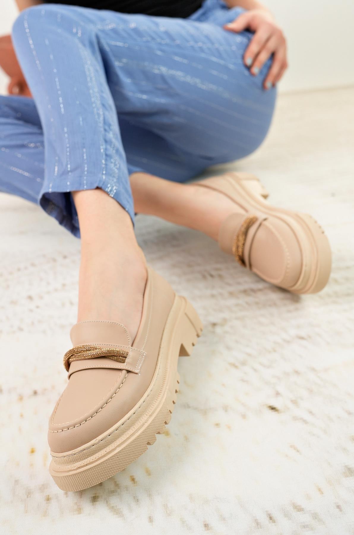 Nesil Shoes Tarha 203 Nude Maskülen Kadın Ayakkabı