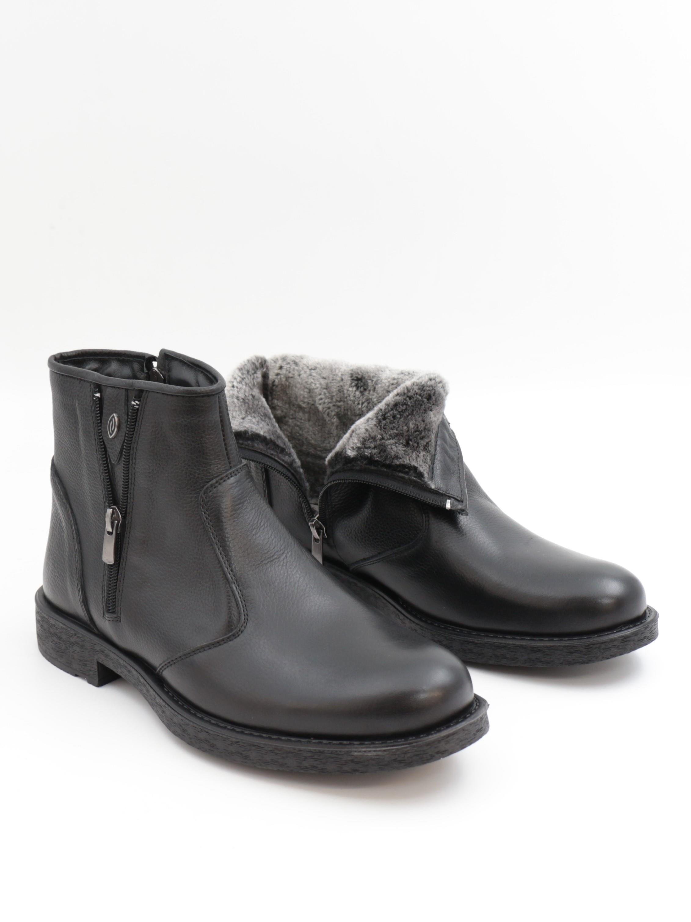 Nesil Shoes Thrtrk 905 Siyah Hakiki Deri Kauçuk Taban Erkek Bot