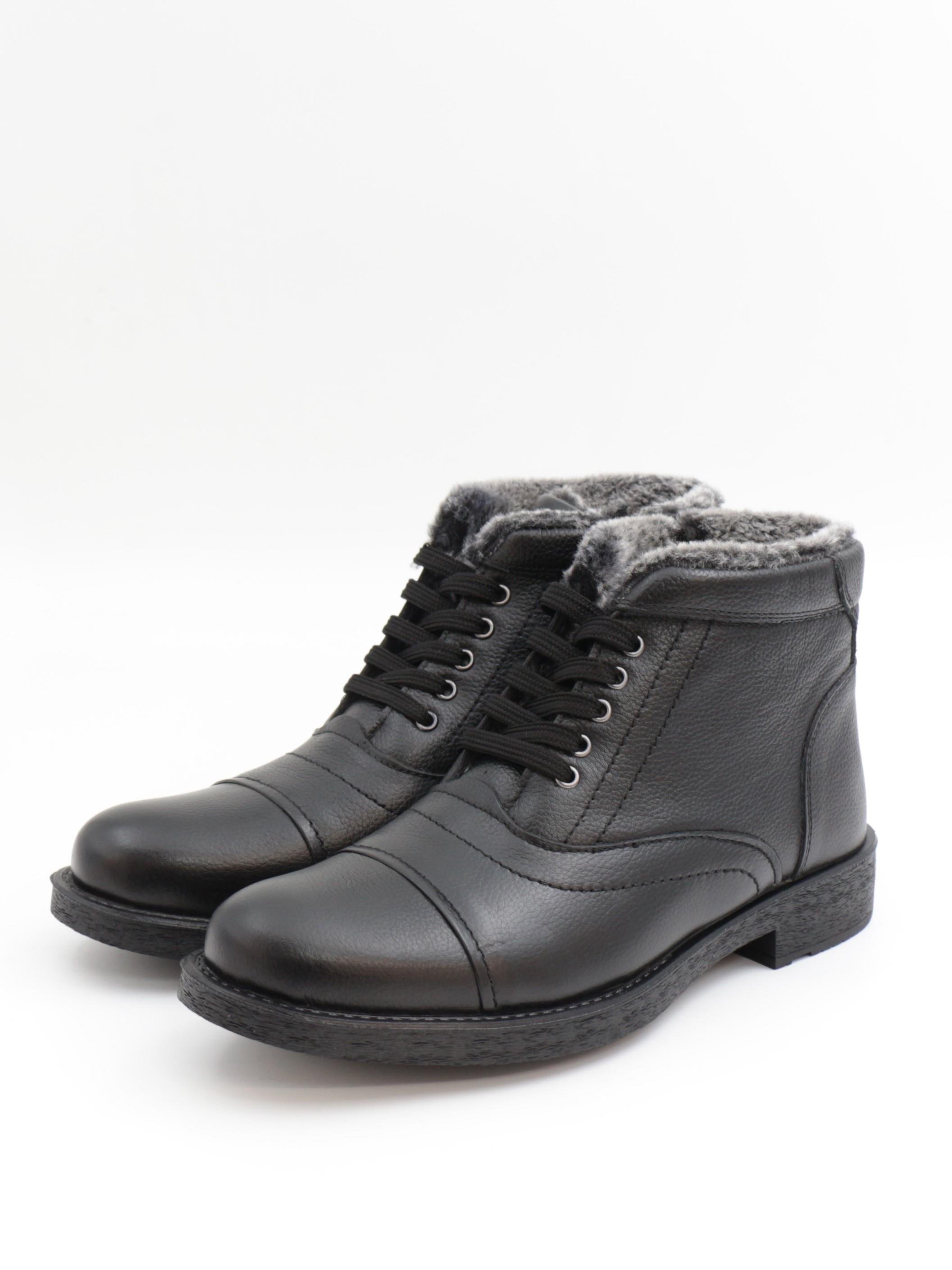 Nesil Shoes Thrtrk 906 Siyah Hakiki Deri Kauçuk Taban Erkek Bot