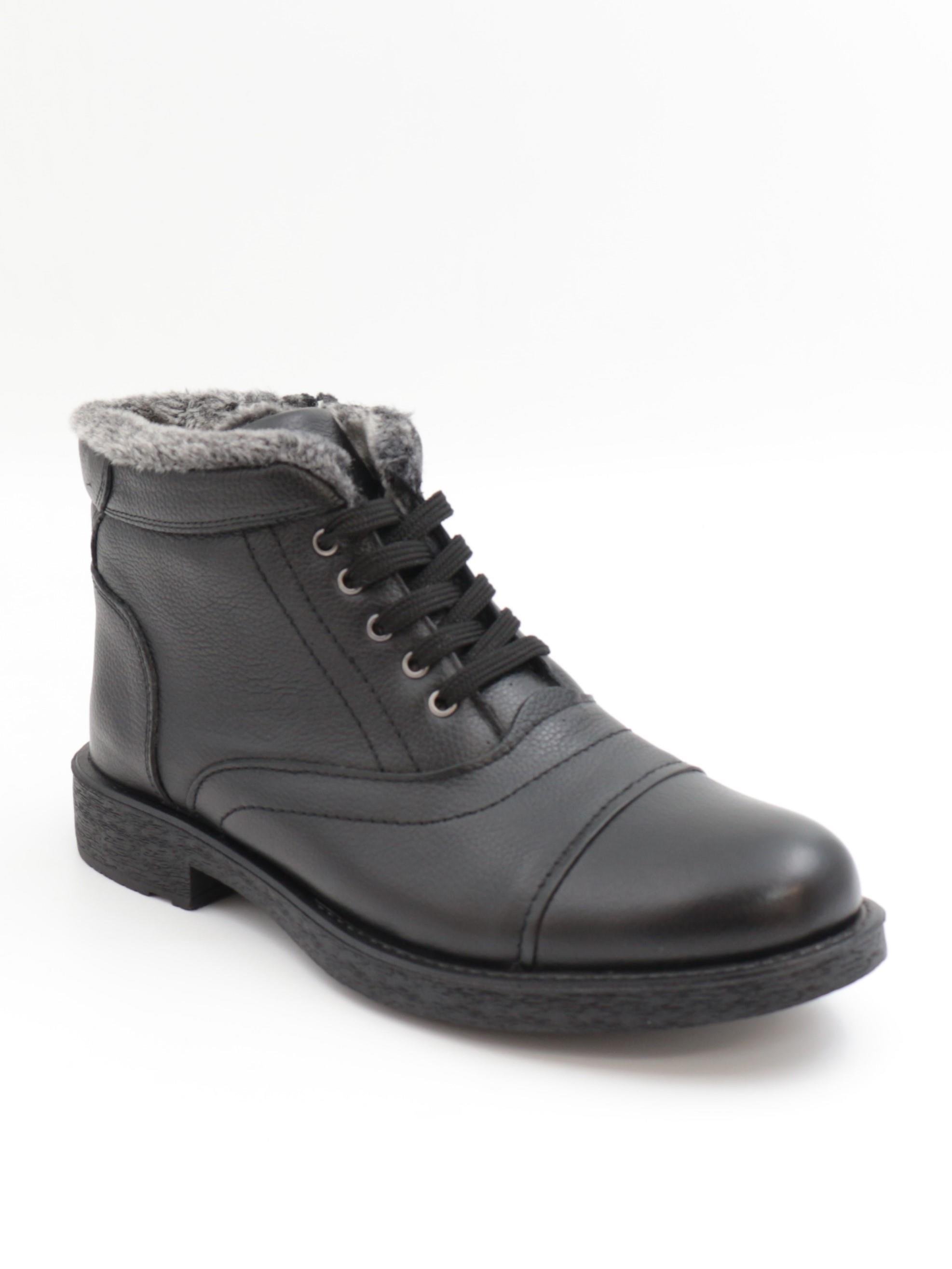 Nesil Shoes Thrtrk 906 Siyah Hakiki Deri Kauçuk Taban Erkek Bot