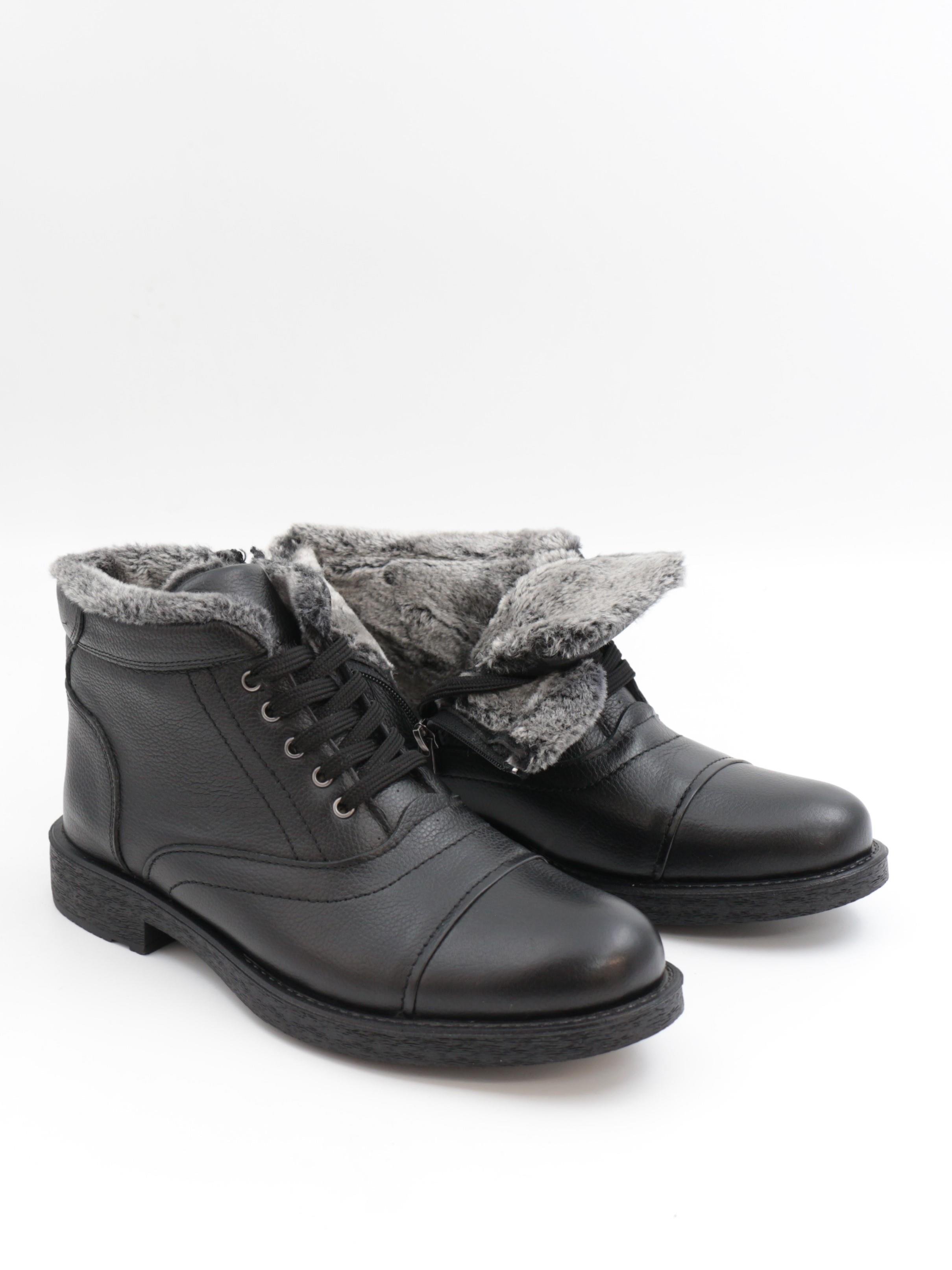 Nesil Shoes Thrtrk 906 Siyah Hakiki Deri Kauçuk Taban Erkek Bot