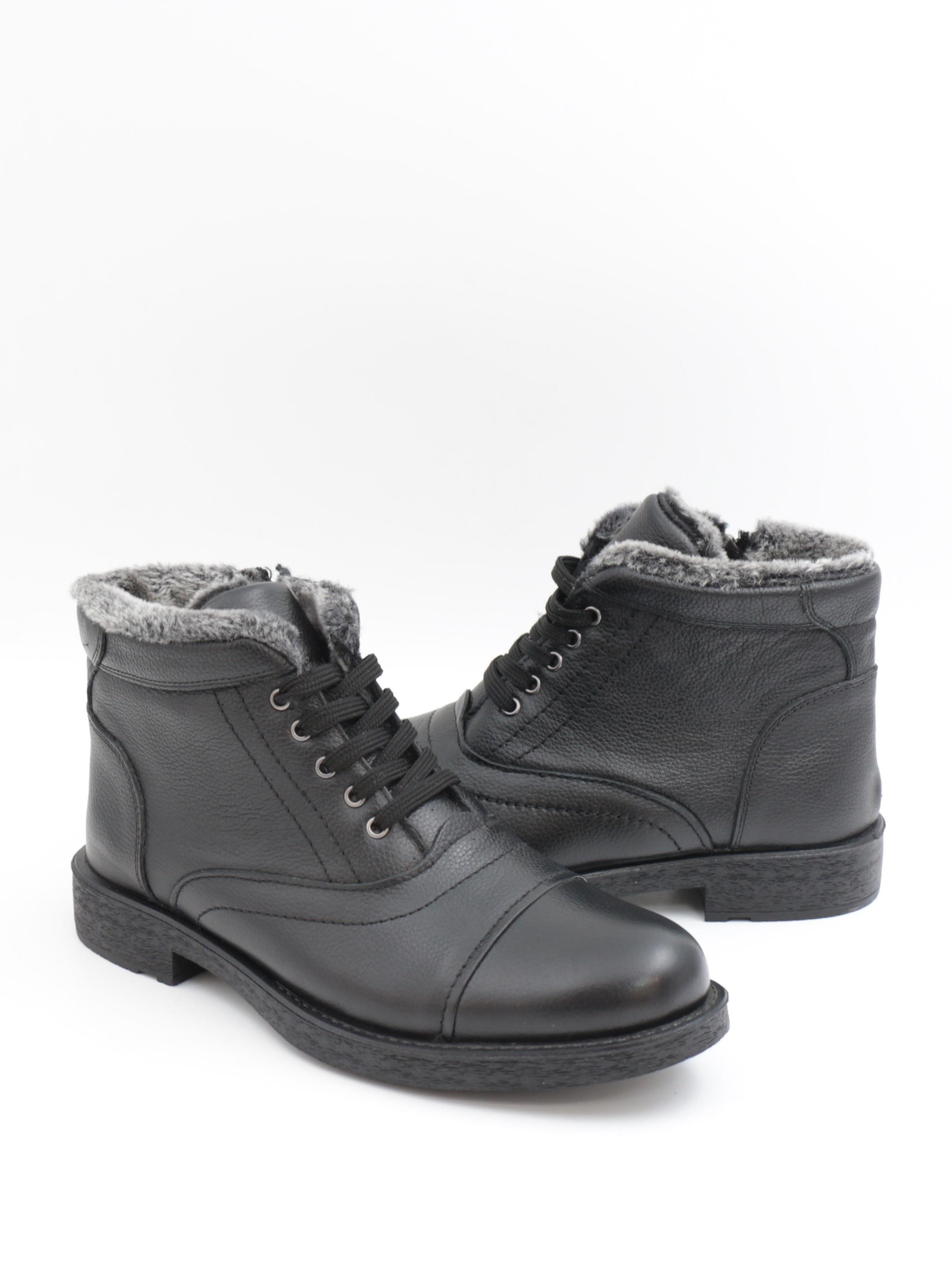 Nesil Shoes Thrtrk 906 Siyah Hakiki Deri Kauçuk Taban Erkek Bot