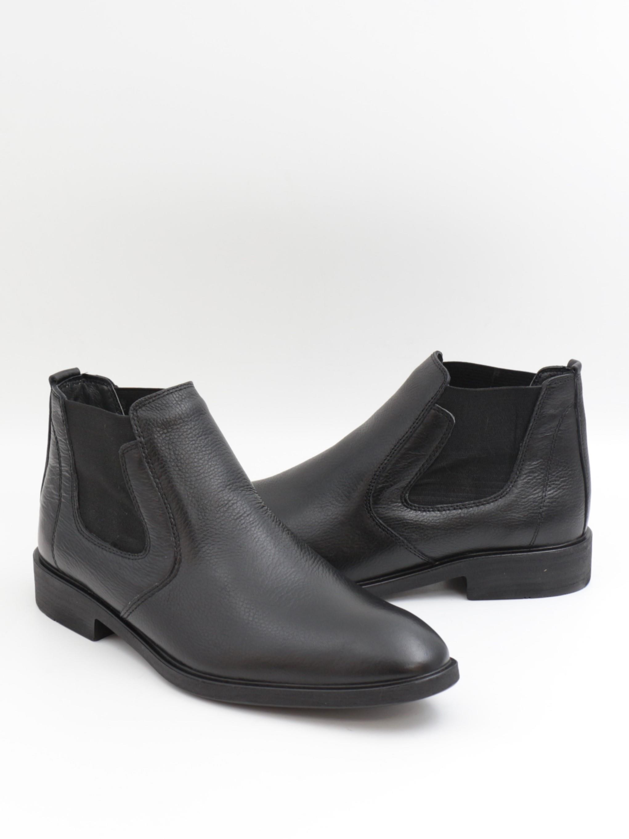 Nesil Shoes Thrtrk 908 Siyah Hakiki Deri Kauçuk Taban Erkek Bot
