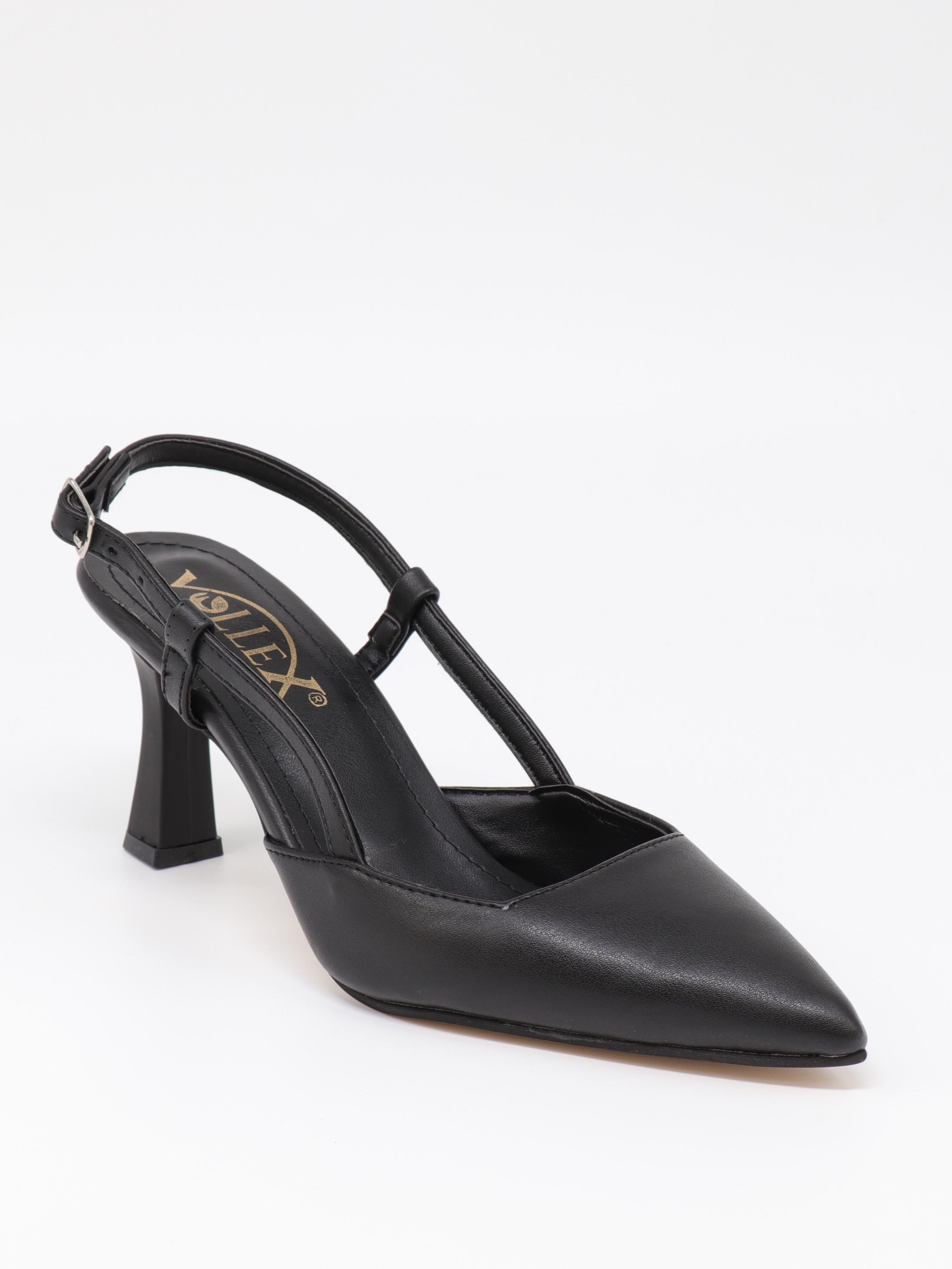 Nesil Shoes Uraz 050 Siyah Arkası Açık Topuklu Kadın Ayakkabı